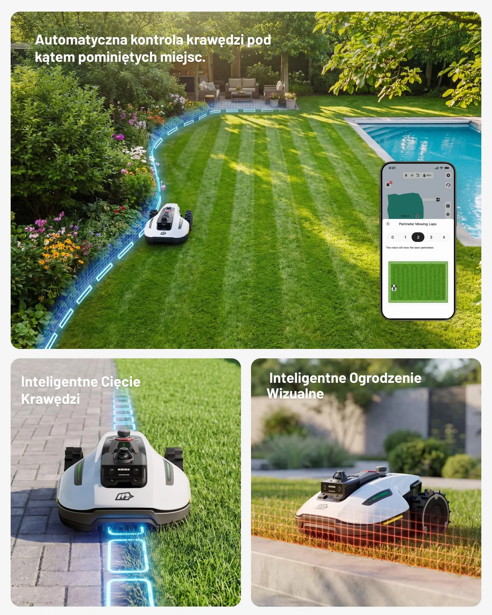 MAMMOTION YUKA mini 2 1000 Robot Koszący bez Kabla Ograniczającego, 1000 m², Nawigacja 360° LiDAR + Kamera AI, Wykrywanie 300 Przeszkód, DropMow