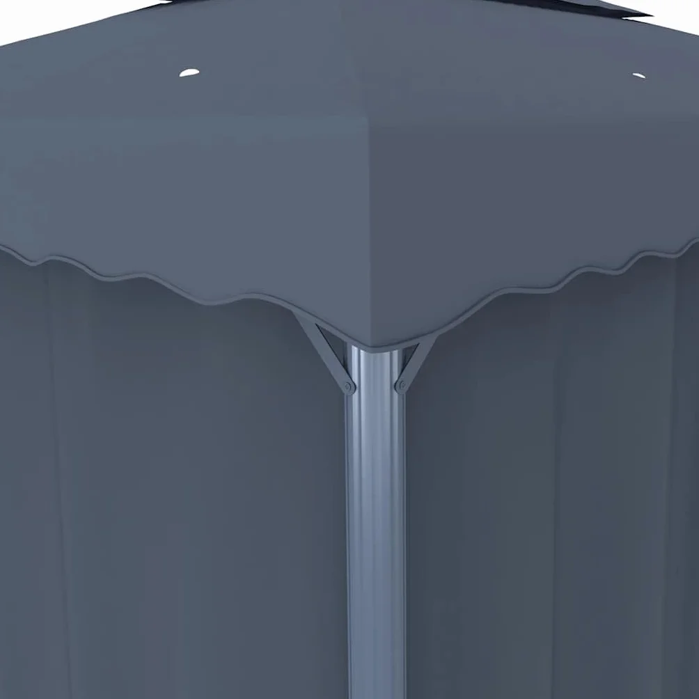 vidaXL Altana ogrodowa z zasłonami, 4 x 3 m, antracytowa, aluminium