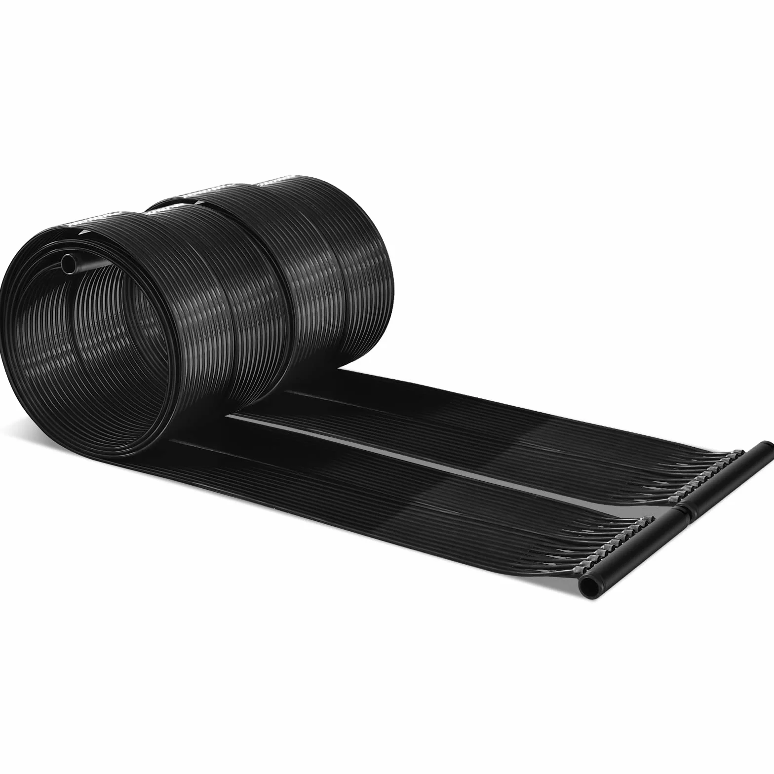 COSTWAY Kolektor solarny ogrzewanie basenu, 500 x 75 cm, ogrzewanie solarne z tworzywa sztucznego odpornego na promieniowanie UV, ogrzewanie basenowe do 21500 l, czarny