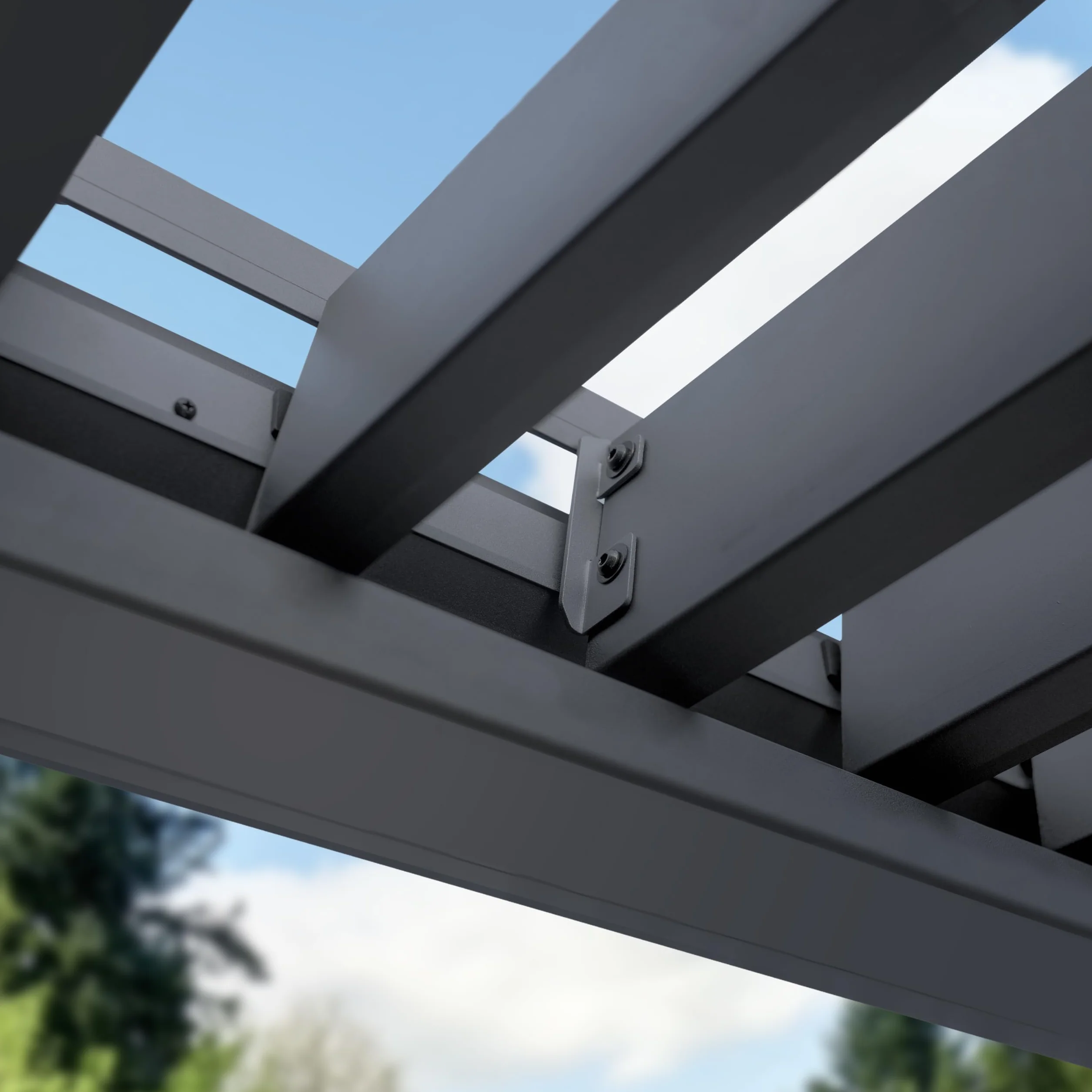 PRIMEYARD Pergola 3x6 m słupy aluminium z dachem z aluminiowych listew zadaszenie tarasu antracyt