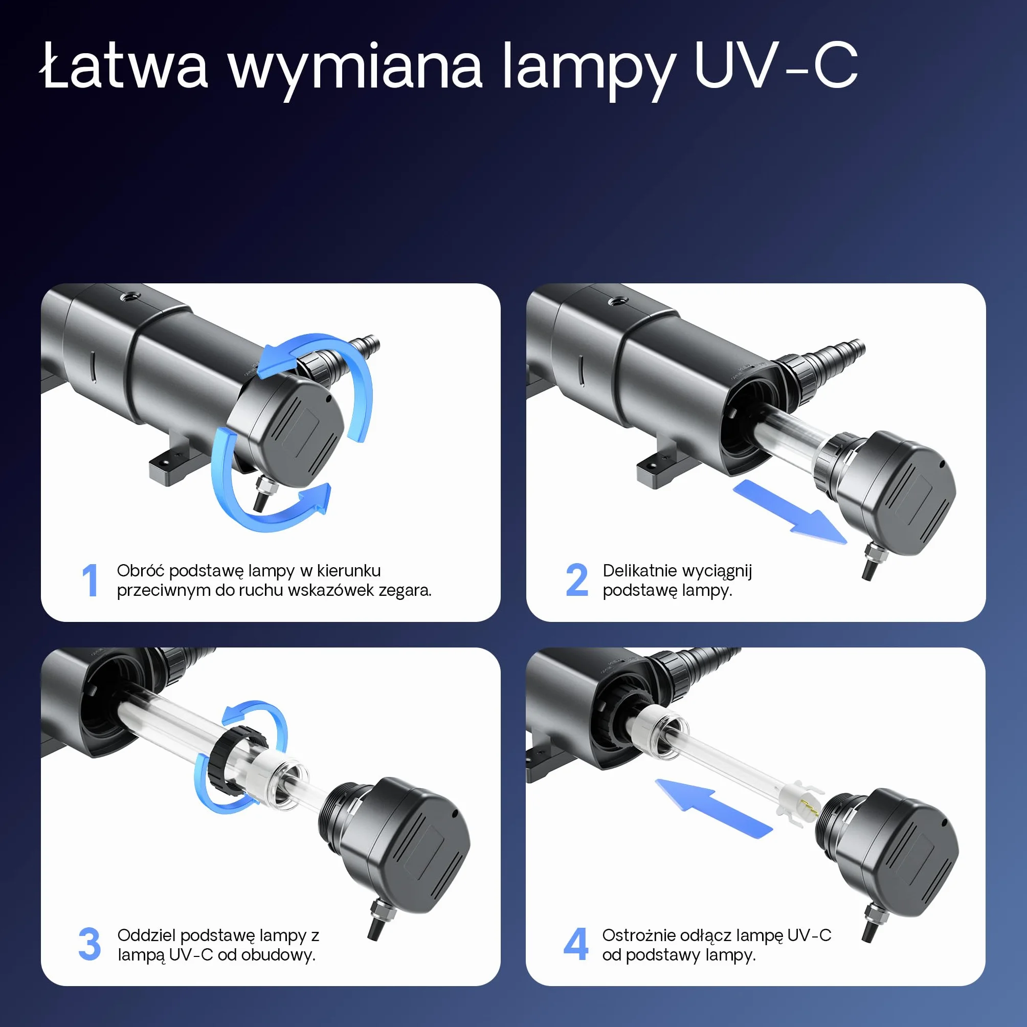 Wiltec wysokowydajny oczyszczacz do stawów lampa UV 24 W CUV-224