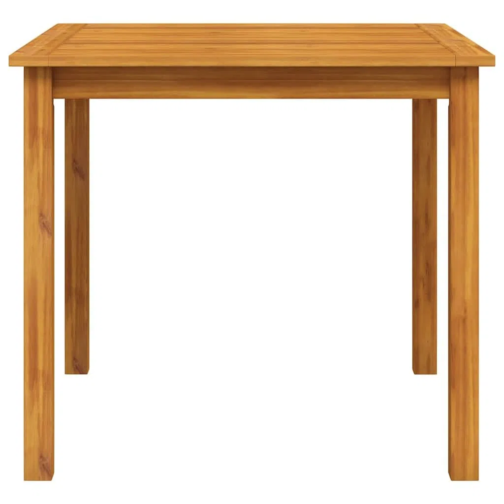 Stół ogrodowy 85 x 85 x 74 cm z litego drewna akacjowego z olejem naturalnym, idealny na taras, balkon, do ogrodu, na werandę, podwórko, kemping, piknik, jedzenie, imprezę, stolik kawowy