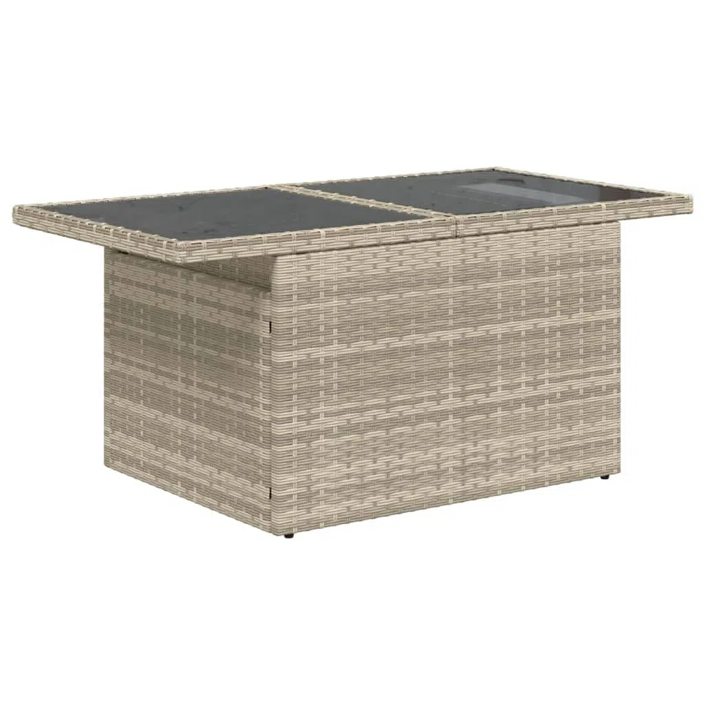 Homgoday 8-częściowy zestaw mebli ogrodowych z poduszkami, meble balkonowe, sofa ogrodowa, sofa ogrodowa, zestaw wypoczynkowy, sofa balkonowa, zestaw mebli ogrodowych, kolor jasnoszary polirattanowy