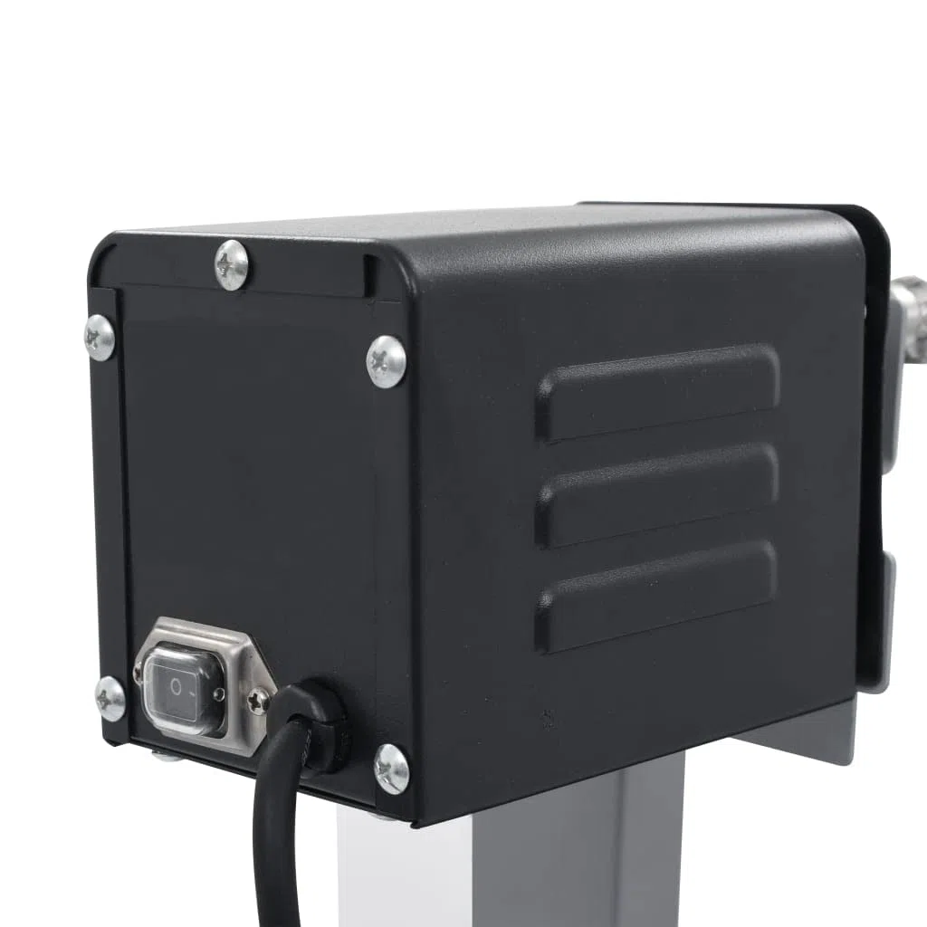 Grill rzeźniczy z napędem elektrycznym, z regulacją wysokości, mobilny, nadaje się do węgla drzewnego, brykietów, grilla, grilla, na zewnątrz, z dużym rusztem i rożnem do dziczyzny, jagnięciny