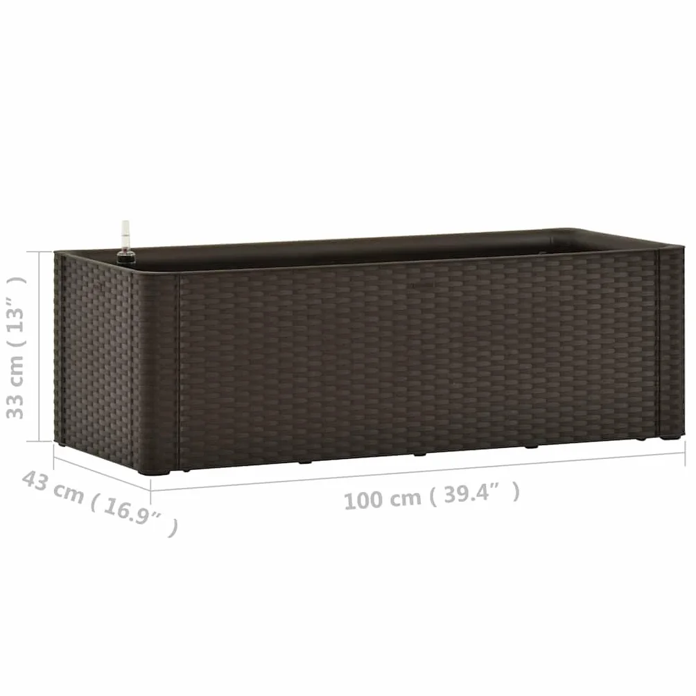vidaXL Podwyższona donica z systemem podlewania mokka 100x43x33 cm
