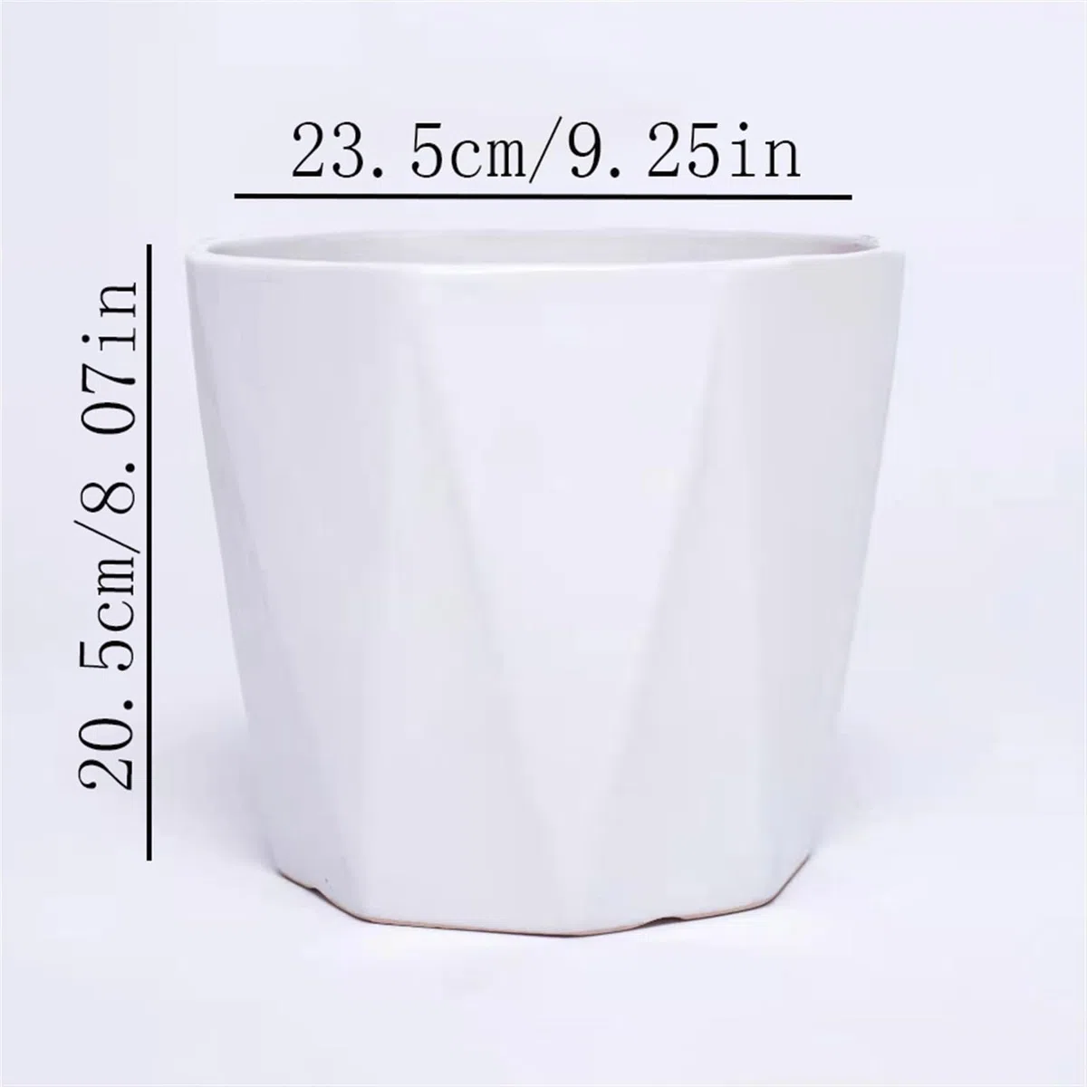 Doniczka Ceramiczne doniczki duże z tacą proste czysta biała linia ośmiokątna doniczki sukulenty zielone rośliny uprawa proste donice Doniczka ogrodowa(Duży)