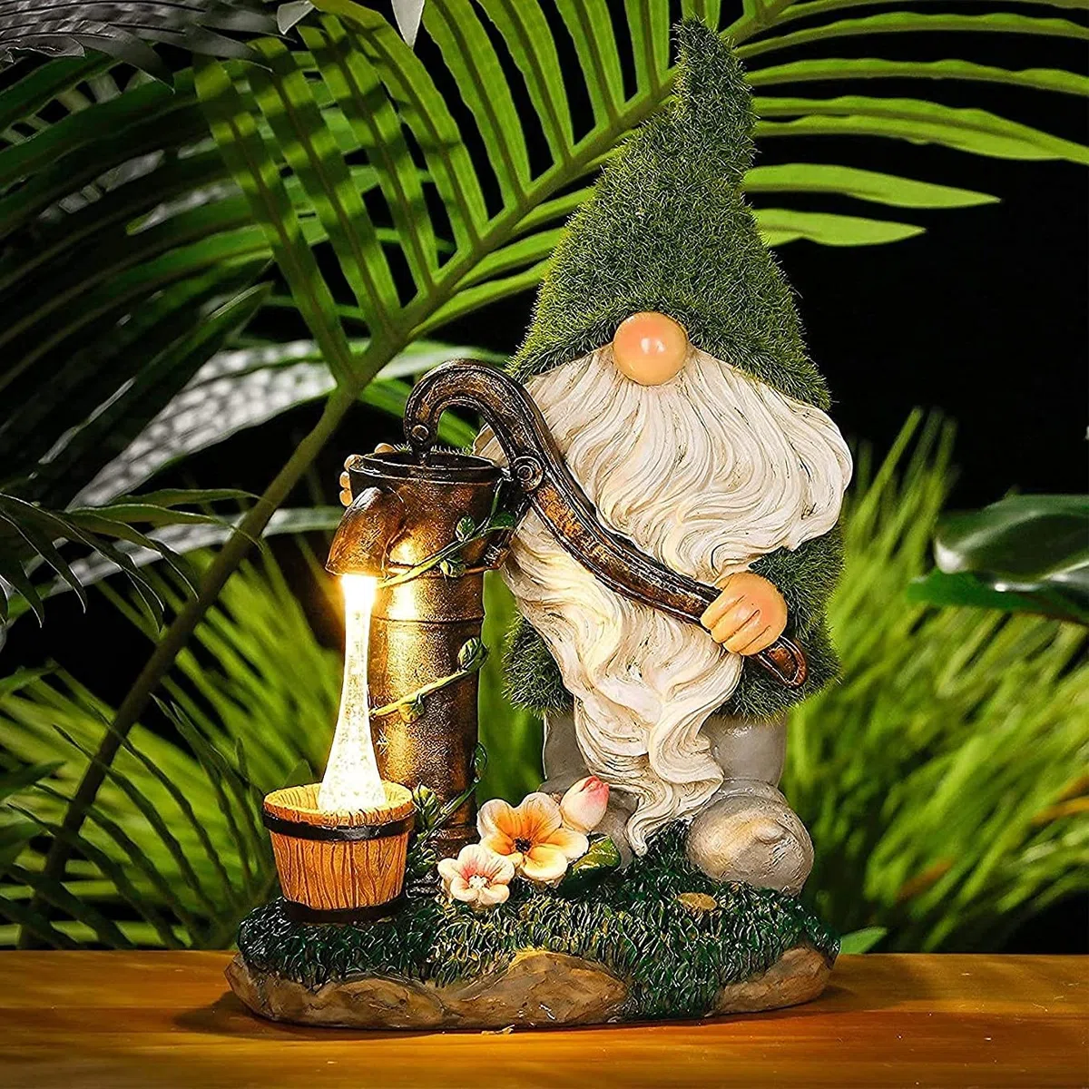 Solarna rzeźba lampa krasnal konfucjański ogród statuetka ornamenty na zewnątrz żywica dekoracyjne garden rzemiosło kreskówka statuetka