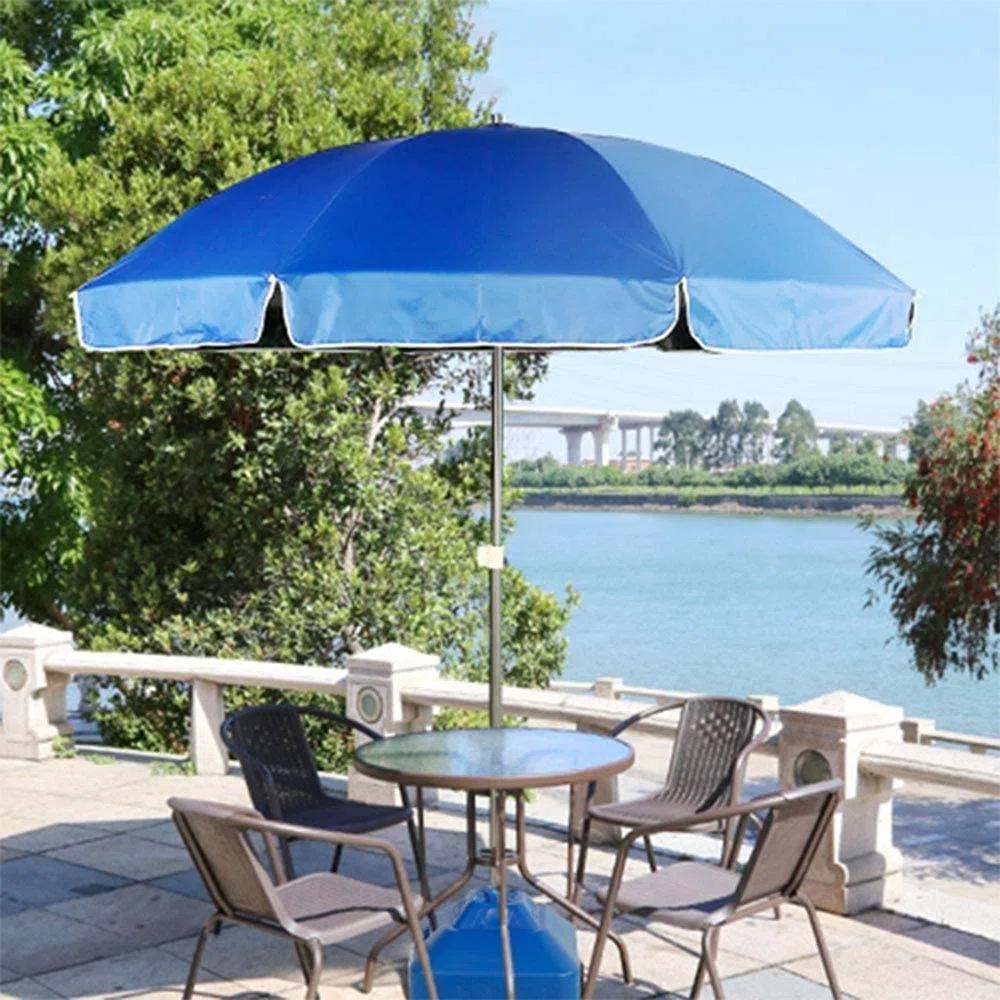 Feng Shui， Parasole ogrodowe Duży parasol plażowy Patio ogrodowe Parasol przeciwsłoneczny Stalowy słup Kompaktowy parasol przeciwsłoneczny do małych patio na świeżym powietrzu Niebieski parasol (bez