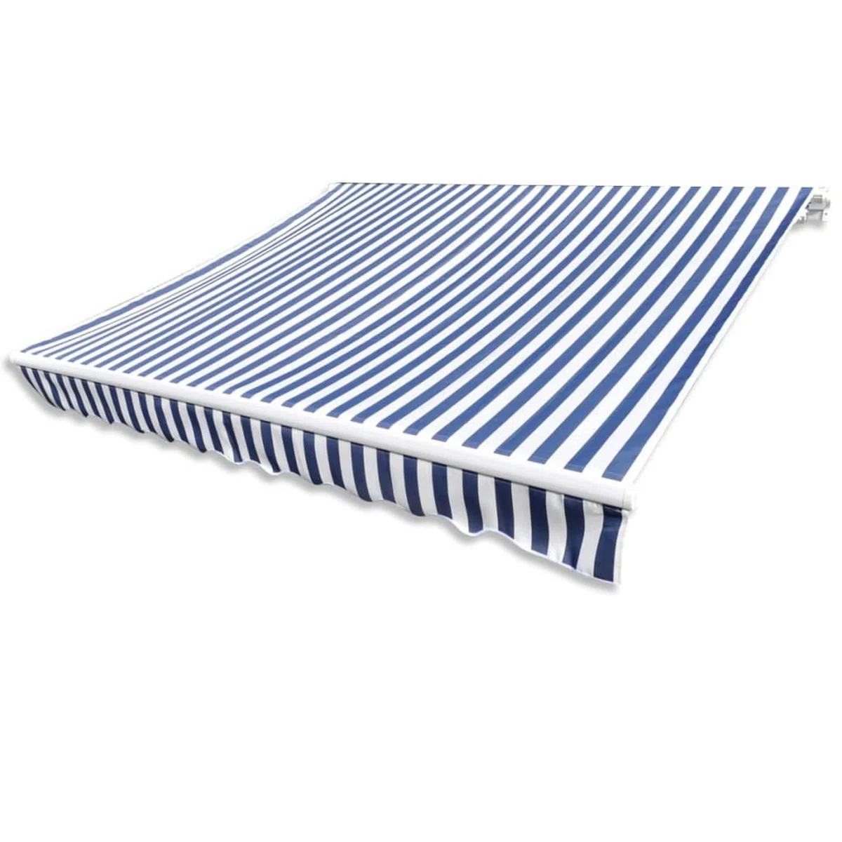 Zapasowa tkanina do markizy, 3 x 2,5 m, niebiesko-biały materiał baldachimu zewnętrznego na balkon, patio, taras, do ogrodu - tkanina przeciwsłoneczna do schronienia przed słońcem