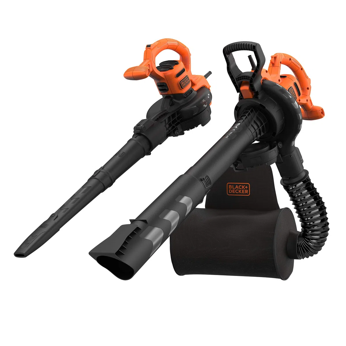 Black+Decker BEBLV290 elektryczny odkurzacz do liści/dmuchawa do liści 3 w 1 (2900 W, z rozdrabniaczem, wysoka prędkość nadmuchu 315 km/h, plecak 55 l, na taras, ścieżki, wjazdy)