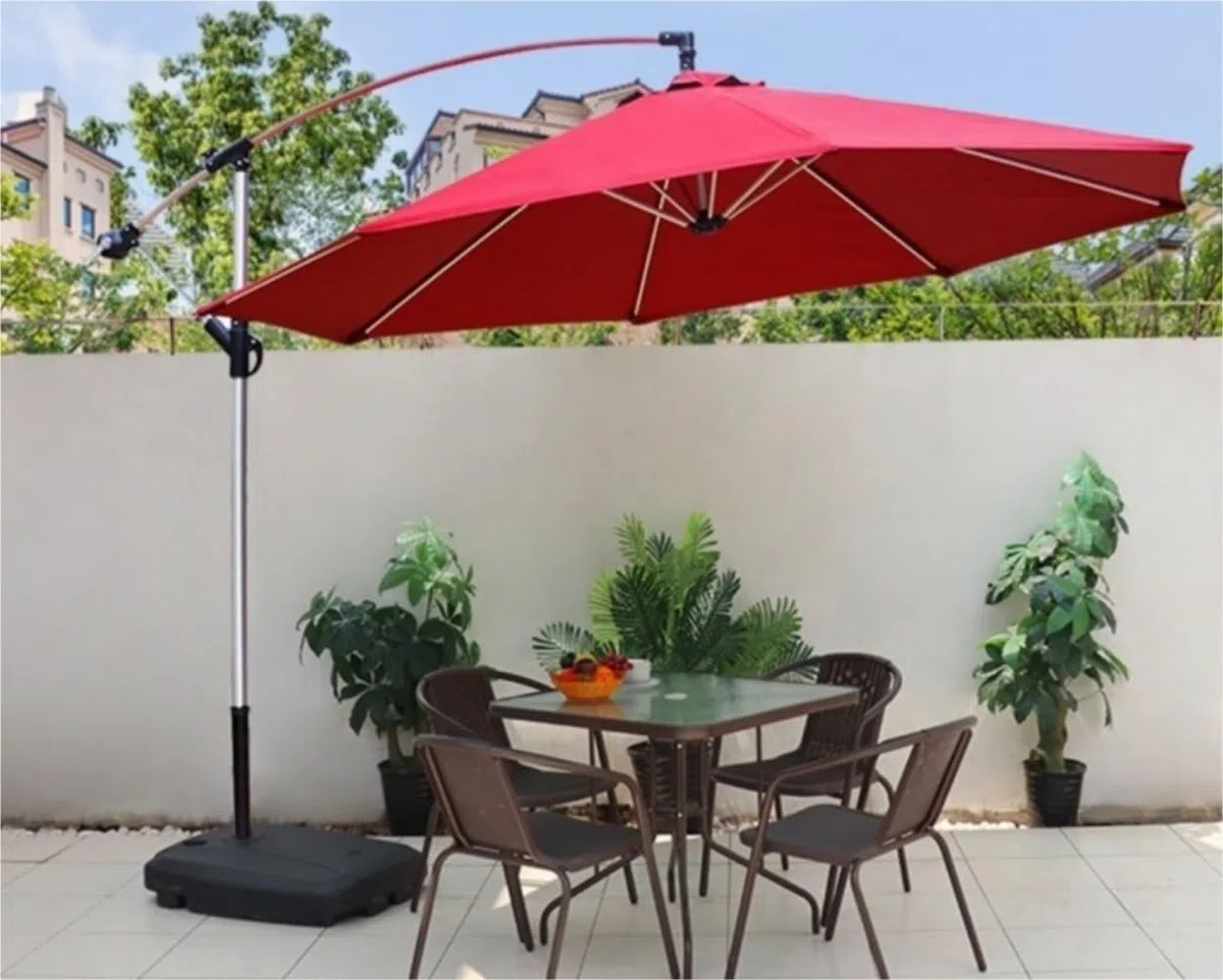 Nowoczesny Parasol Ogrodowy Duży Parasol Ogrodowy O Długości 9,8 Stopy Z Podstawą Ze Stopu Aluminium Poliester Plażowy Do Basenu Ogrodowego Przydomowego Balkon Plażowy