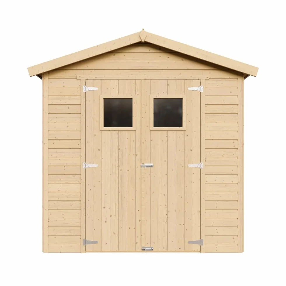 Dom ogrodowy z naturalnego drewna z niespotykaną podłogą H228 x 222 x 233 cm / 4,08 m² - Magazyn zewnętrzny z oknami - szopa ogrodowa TIMBELA M351+M351G
