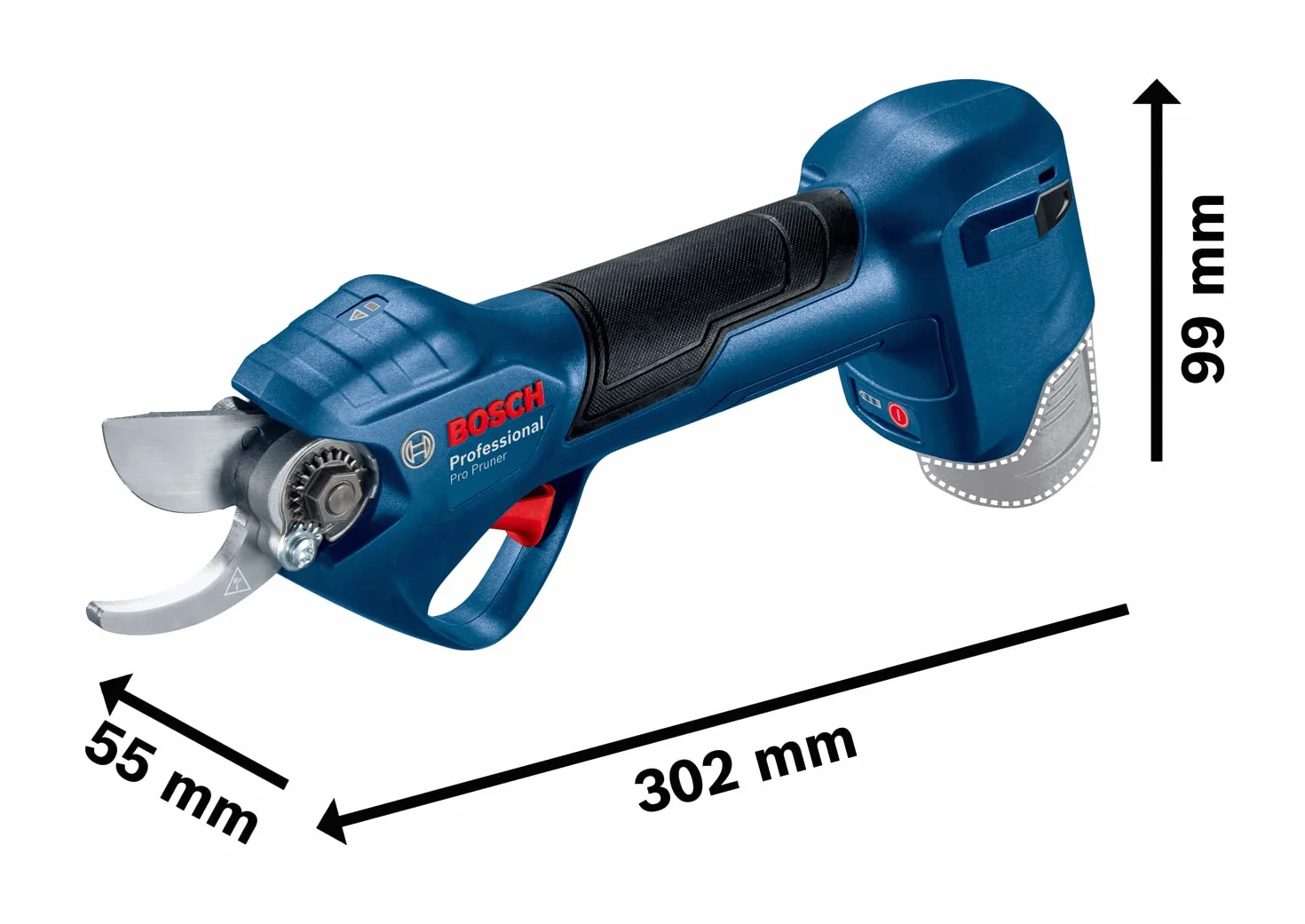 Bosch Professional system 12V: akumulatorowy sekator Pro Pruner (maks. głębokość cięcia w drewnie (gałęzie drzew) 25 mm)