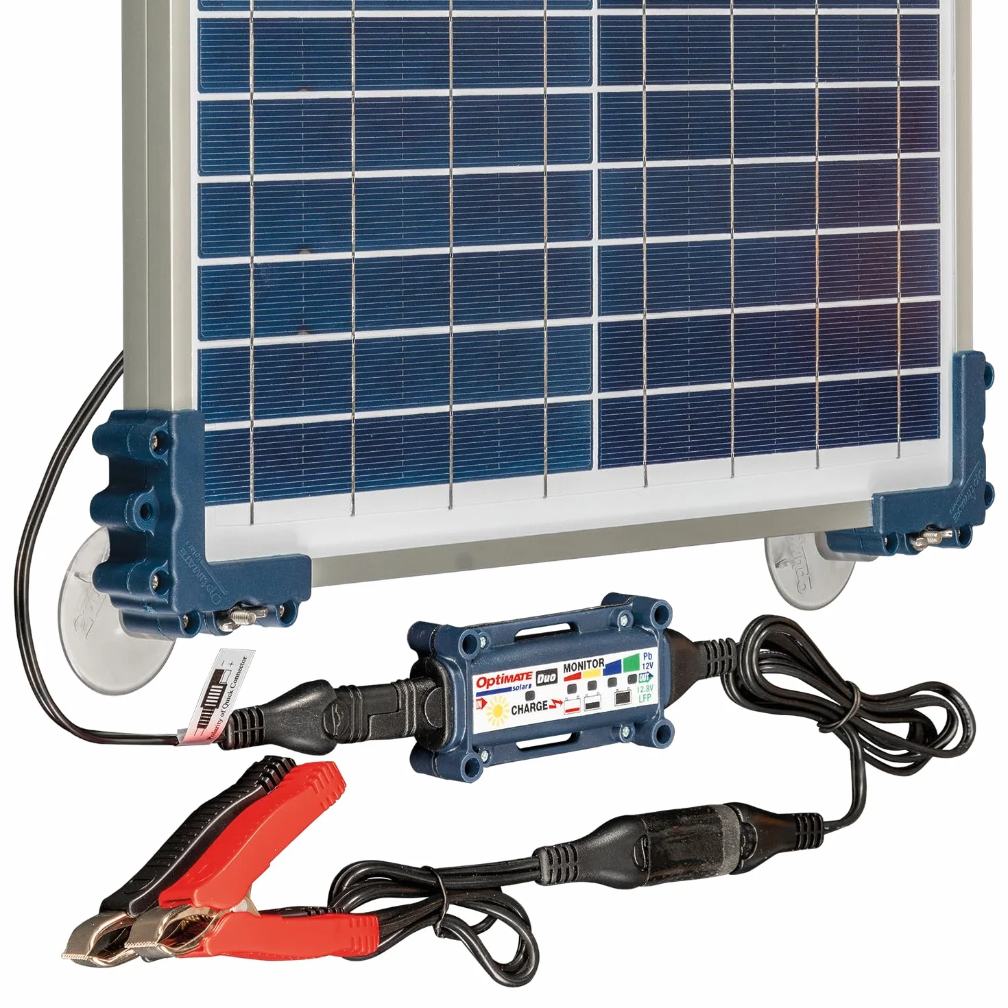 OptiMate Solar DUO 10W CarKit TM522-D1CK, hermetyczna ładowarka solarna i konserwator ładowania z sześciostopniowym odzyskiwaniem baterii 12 V/12,8 V 0,83A