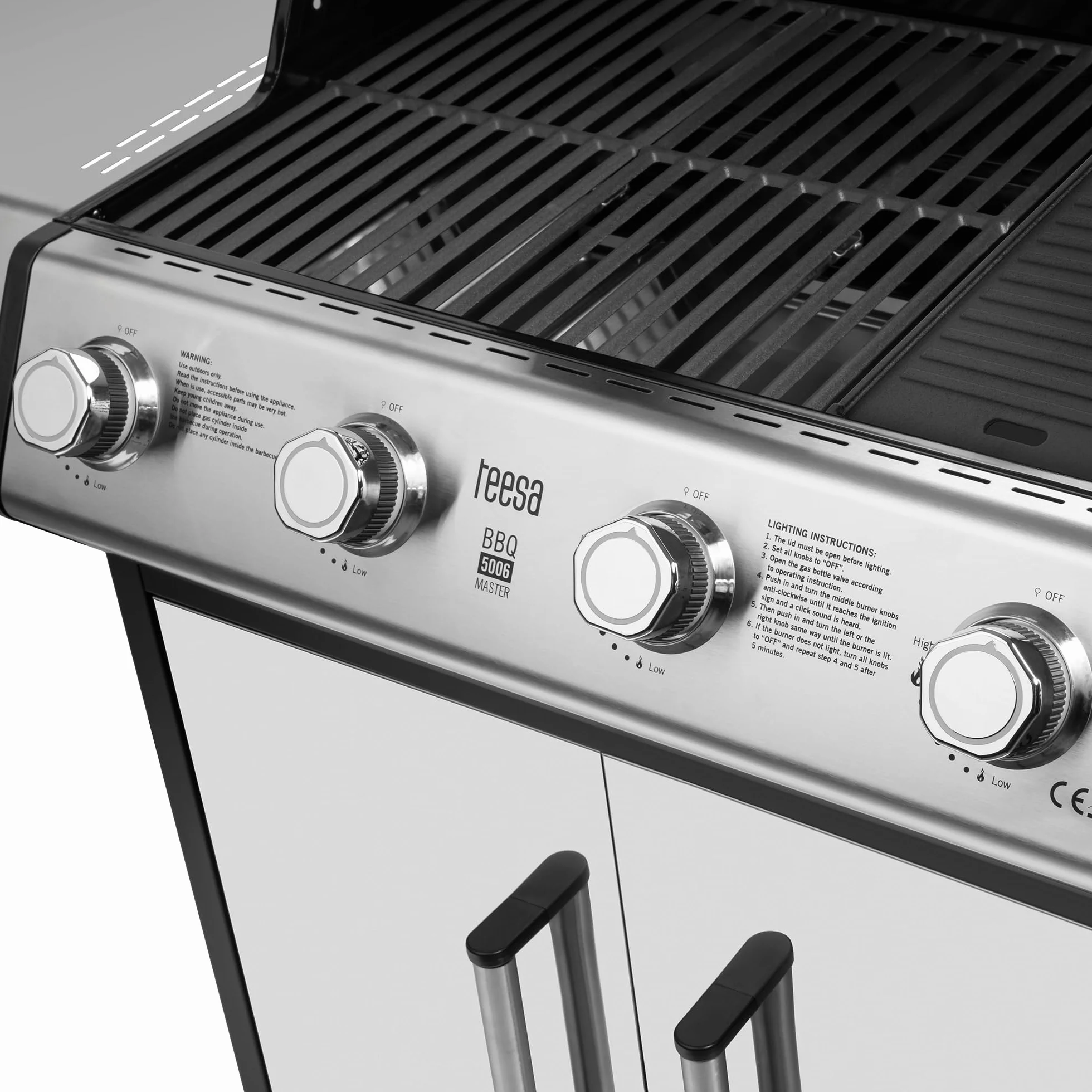 Teesa Grill Gazowy Ogrodowy BBQ MASTER 5 Palników 17kW Termometr