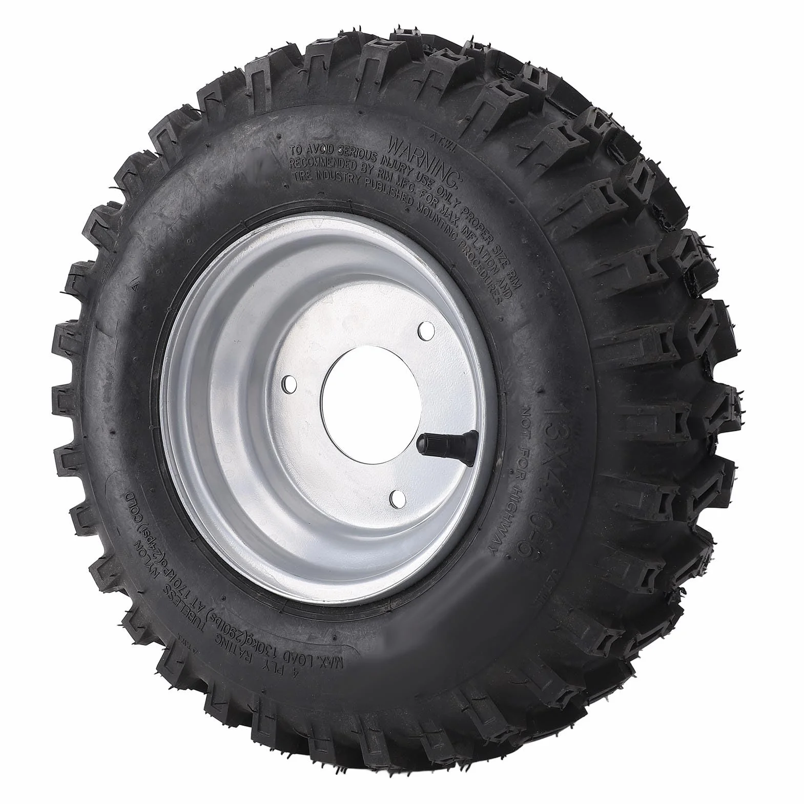 Opona do Quada 13x4,1-6 z Aluminium — Bezdętkowa Opona Terenowa Zapewniająca lepszą przyczepność i przyczepność na Błocie, Piasku i Terenie — Pasuje do Wózków, Gokartów, Rowerów, Pojazdów UTV