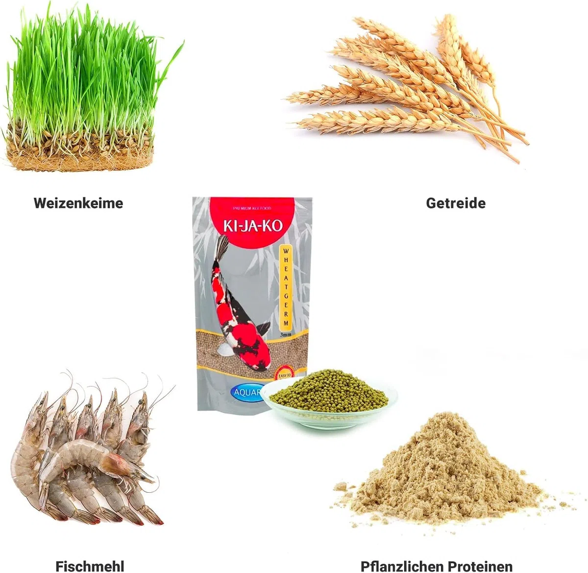 Wheatgerm specjalna karma premium o smaku pszenicy koi, 10 kg/6 mm, wysoka zawartość kiełków pszenicy, do karmienia wiosną i jesienią