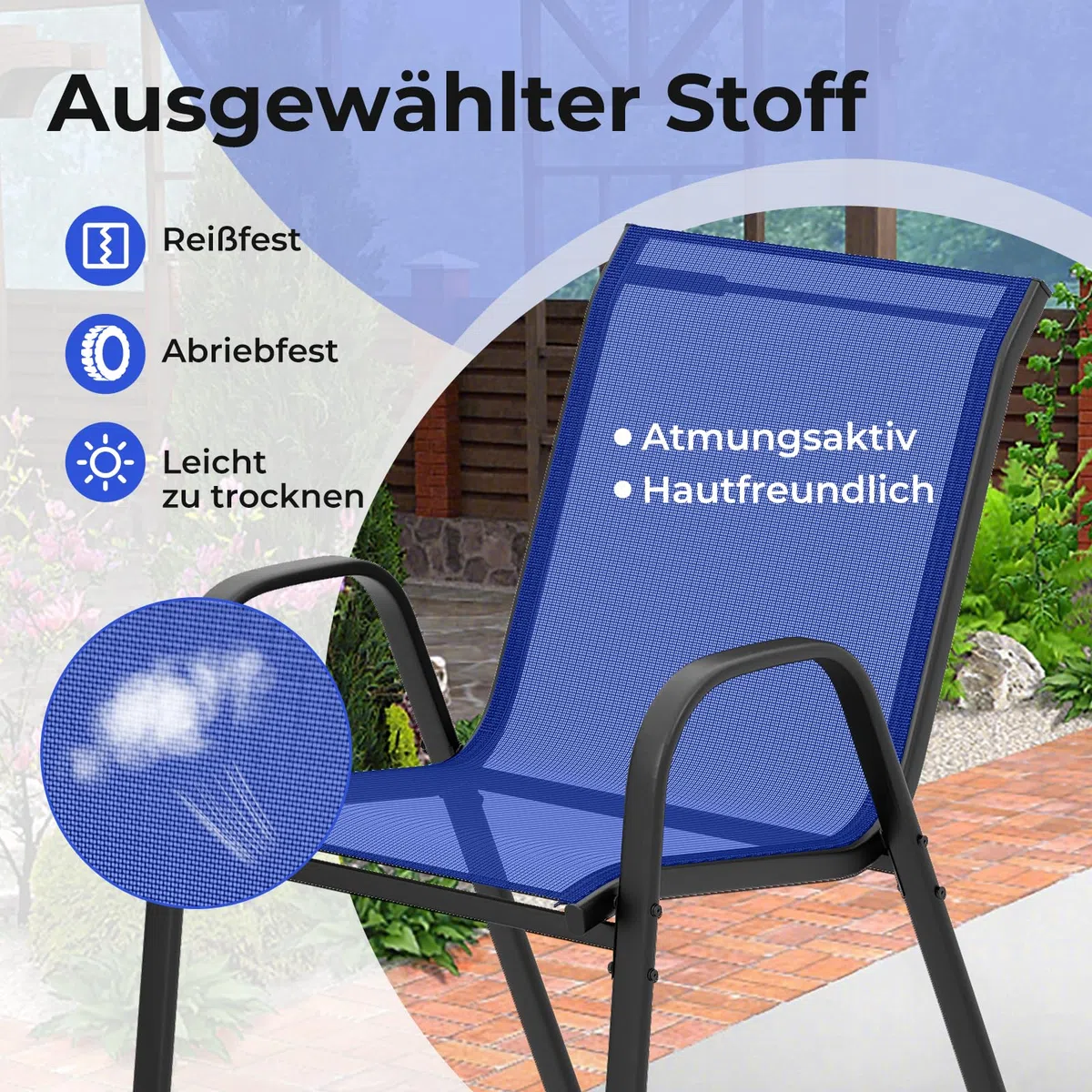 GOPLUS 3-częściowy zestaw mebli bistro, średnica stołu Ø60 cm, stół bistro z 2 składanymi krzesłami, meble balkonowe w zestawie ze szklanym stołem i krzesłami bistro, zestaw mebli ogrodowych na balkon