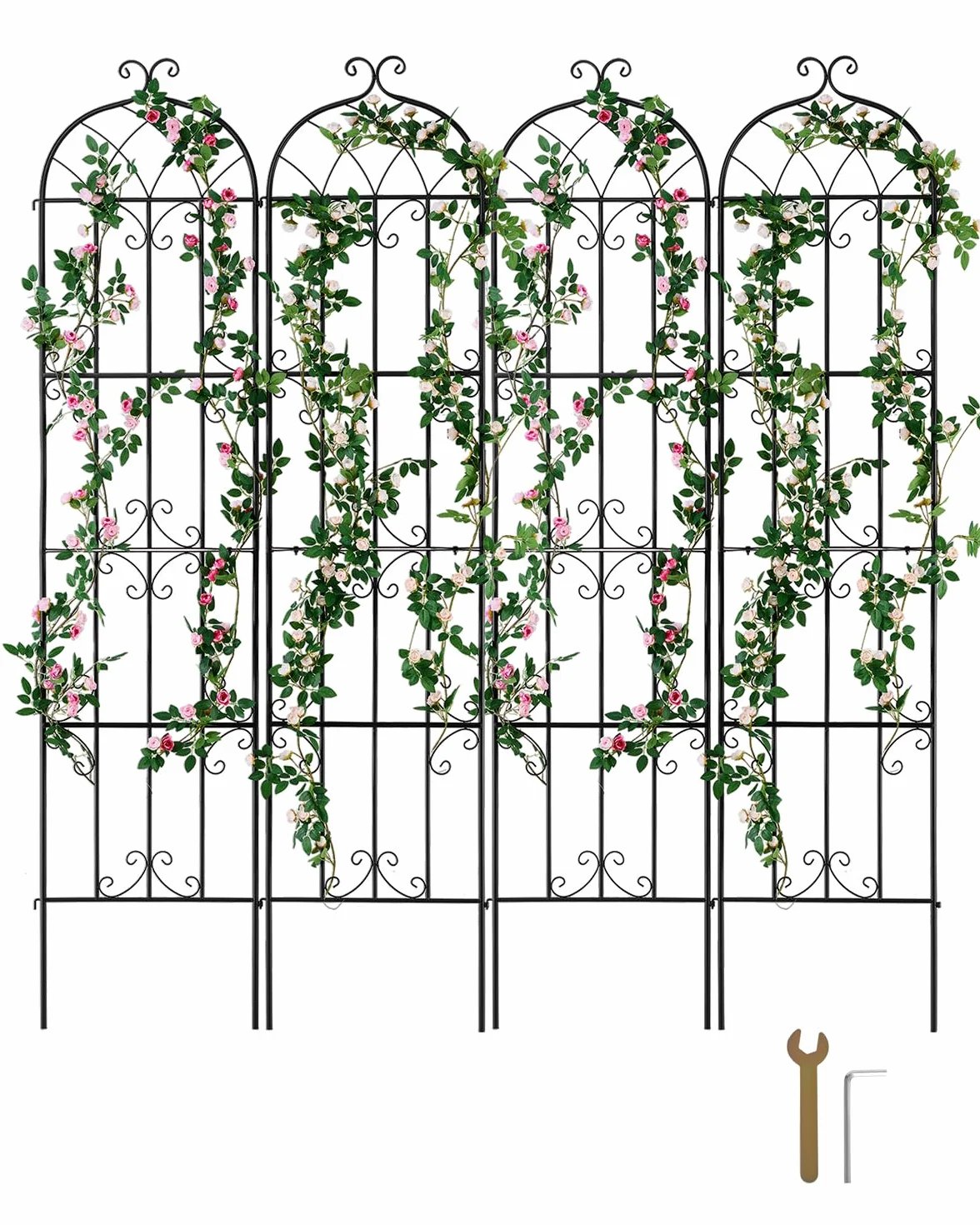 VEVOR Kratownica ogrodowa metalowa nierdzewna 51 x 220 cm 4 sztuki