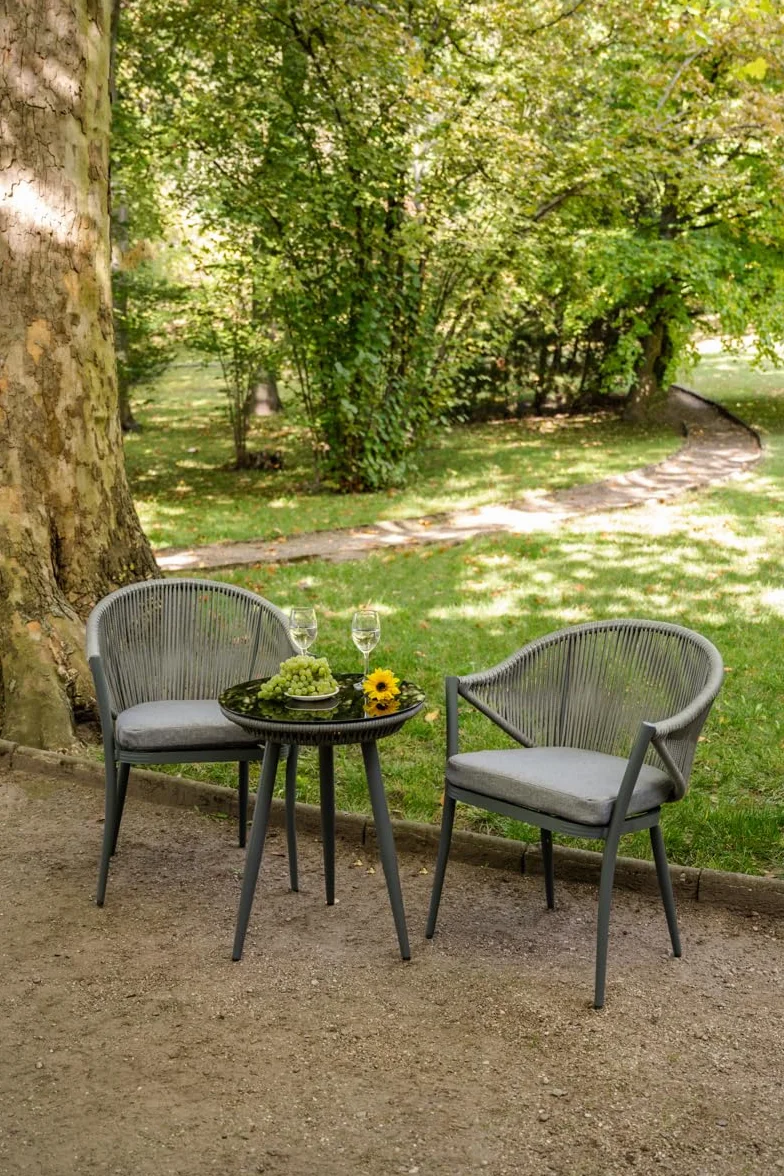 Meble Balkonowe, Meble Tarasowe, Meble Balkonowe O Nowoczesnym Designie - Zestaw Balkonowy: 2 Krzesła, 1 Stół BREVE Coffe Set Zestawy Mebli Ogrodowych