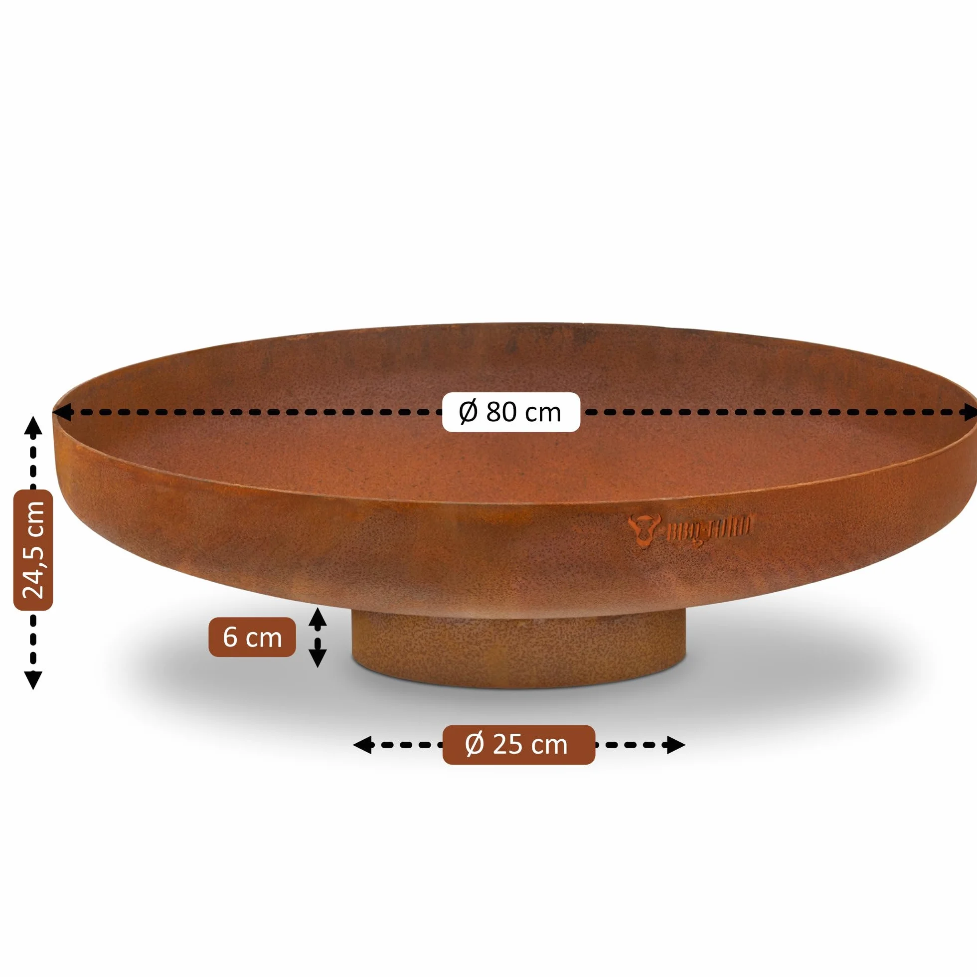 BBQ-Toro Palenisko ogrodowe ze stali nierdzewnej 80 cm, kosz paleniskowy z nóżką, Fire Pit