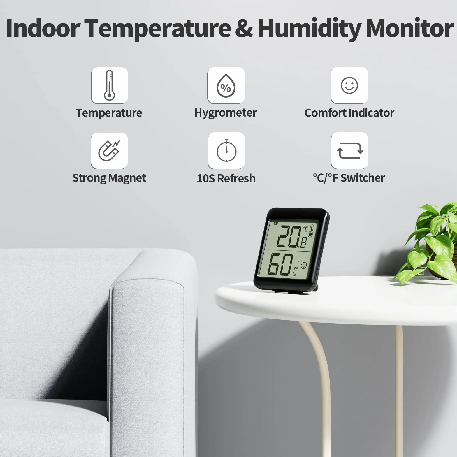 3 szt. Cyfrowy termometr higrometr wewnętrzny mini termohigrometr miernik termohigrometr pomiar temperatury i wilgotności w domu Pomiar środowiska domowego