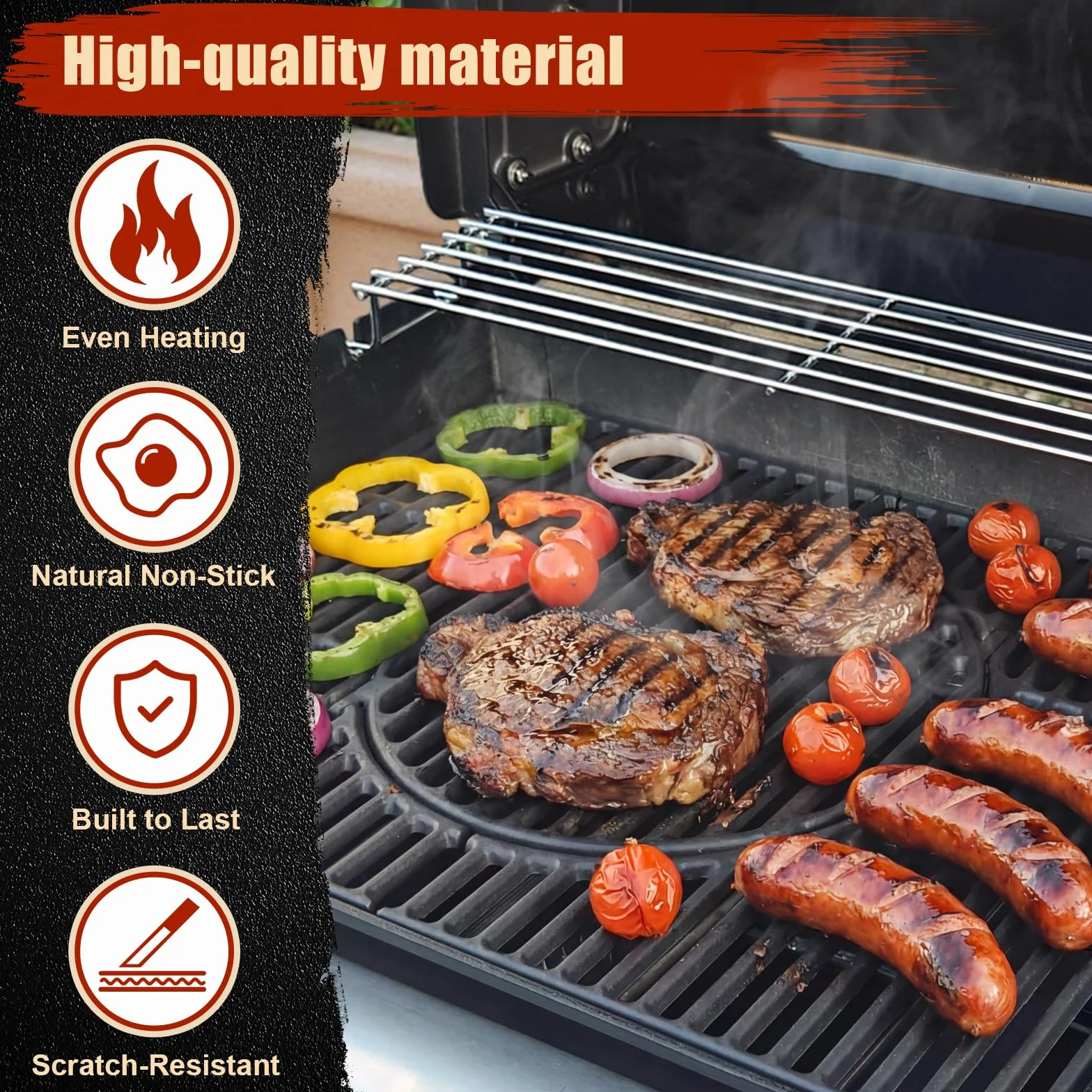 Denmay Żeliwne ruszty grillowe do Weber Spirit I & II serii 300 z przednimi gałkami