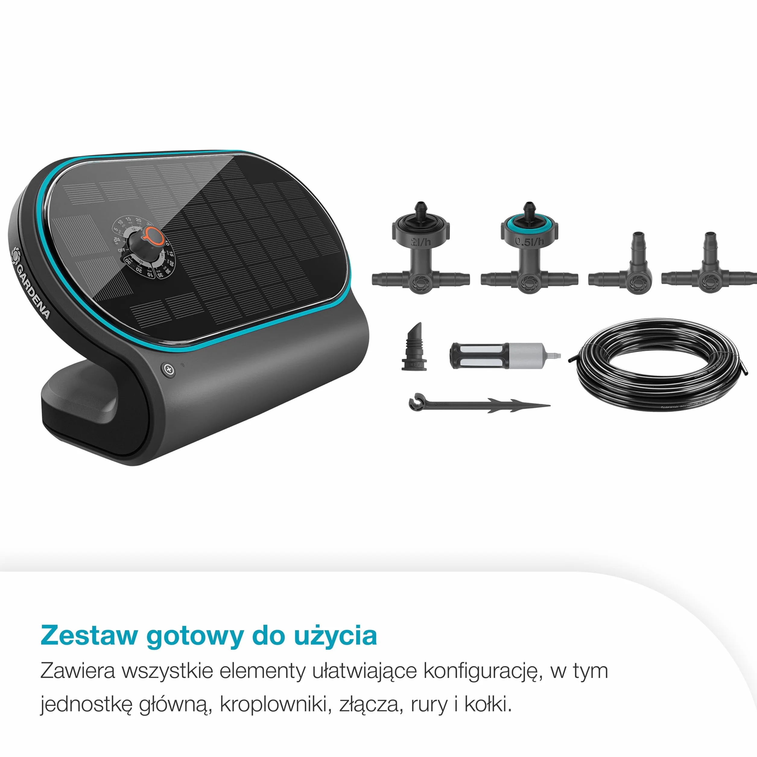 Gardena System nawadniania słonecznego AquaBloom L Set, automatyczny system nawadniania