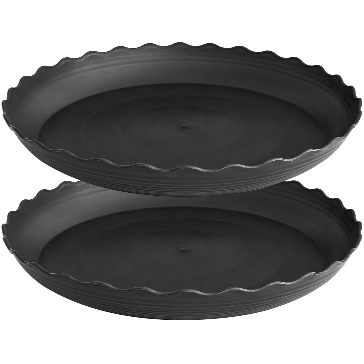 2 x 35 cm spodek na rośliny, plastikowy spodek na rośliny, wytrzymała taca na rośliny do doniczek, spodki do roślin w pomieszczeniach, miski na wodę do worków do uprawy w galonach, czarne, 2 szt