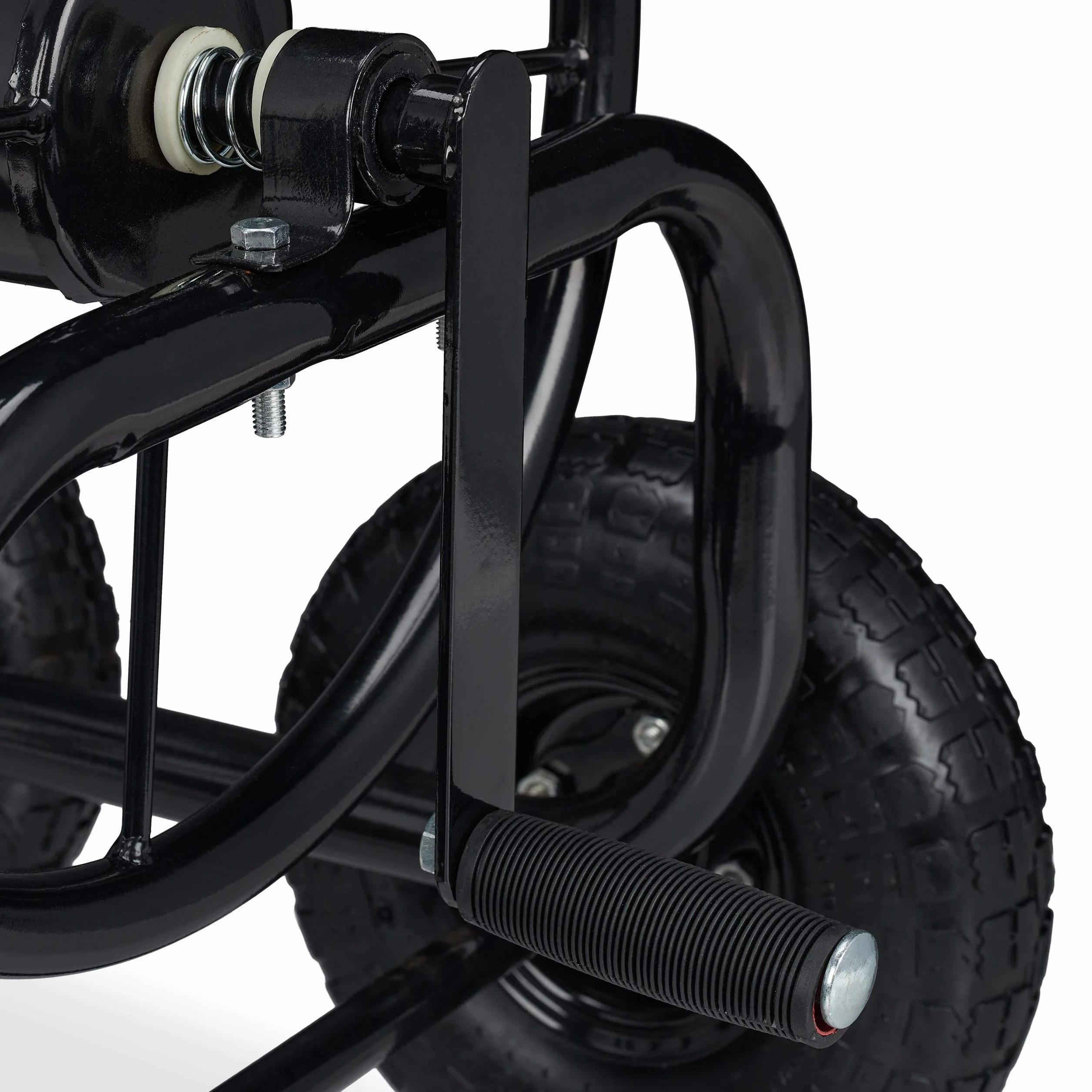 Wózek na wąż Relaxdays metalowy, mobilny bęben na wąż, metalowy, do 75 m węża, z korbą ręczną, 4 koła, czarny