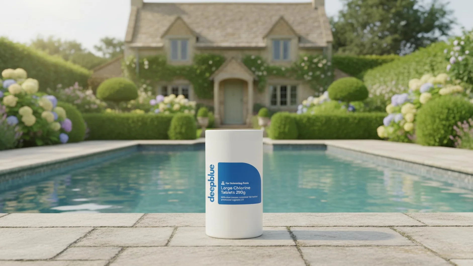 Deep Blue Professional - 200g Stabilised Chlorine Tablets 1kg Slow Release | Made in UK | Swimming Pool & Spa Water Care for Regular Pool Maintenance and Water Clarity Support