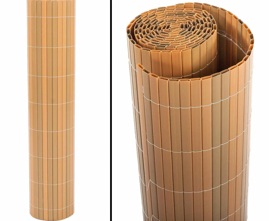 Osłona balkonowa Sylt2 90 x 300 cm teak mata maskująca przed wzrokiem słońcem wiatrem