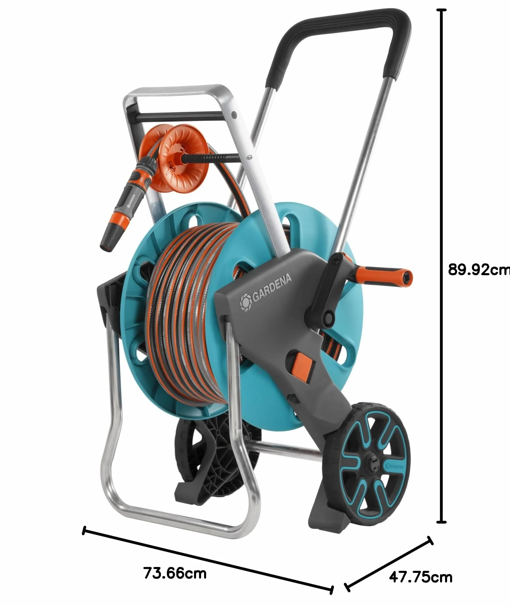 Gardena AquaRoll M Easy zestaw wózek na wąż 60 m metalowa rama zabezpieczenie przed kapaniem