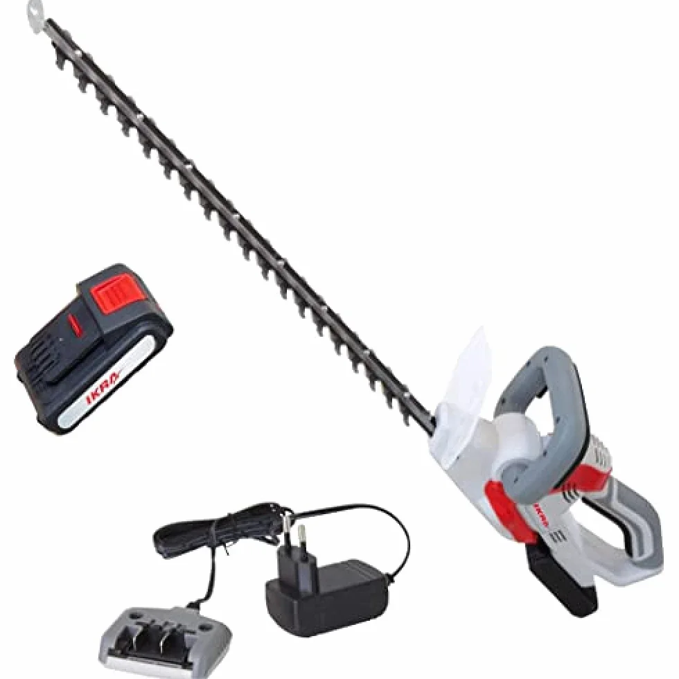 IKRA nożyce do żywopłotu akumulatorowe IAHS 20-1 z akumulatorem 20 V i stacją ładującą, długość cięcia 54 cm