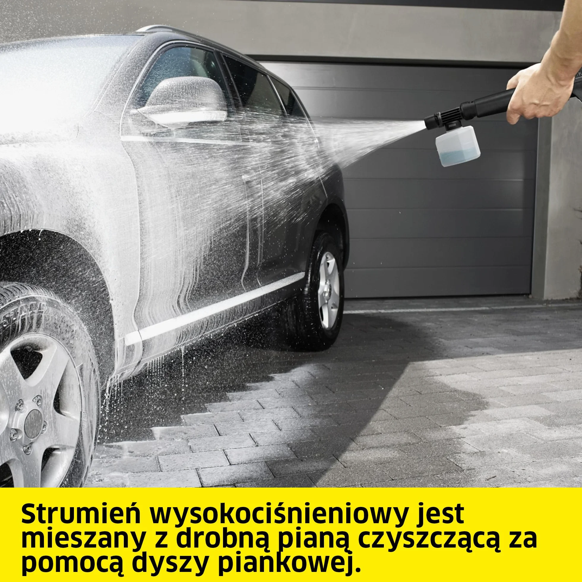 Kärcher myjka ciśnieniowa K 5 FJ, ciśnienie: 145 bar, wydajność: 500 l/h, wydajność powierzchniowa: 40 m²/h, filtr wody, waga: 6,3 kg, pistolet, wąż, dysza rotacyjna, lanca Vario Power, dysza pianowa