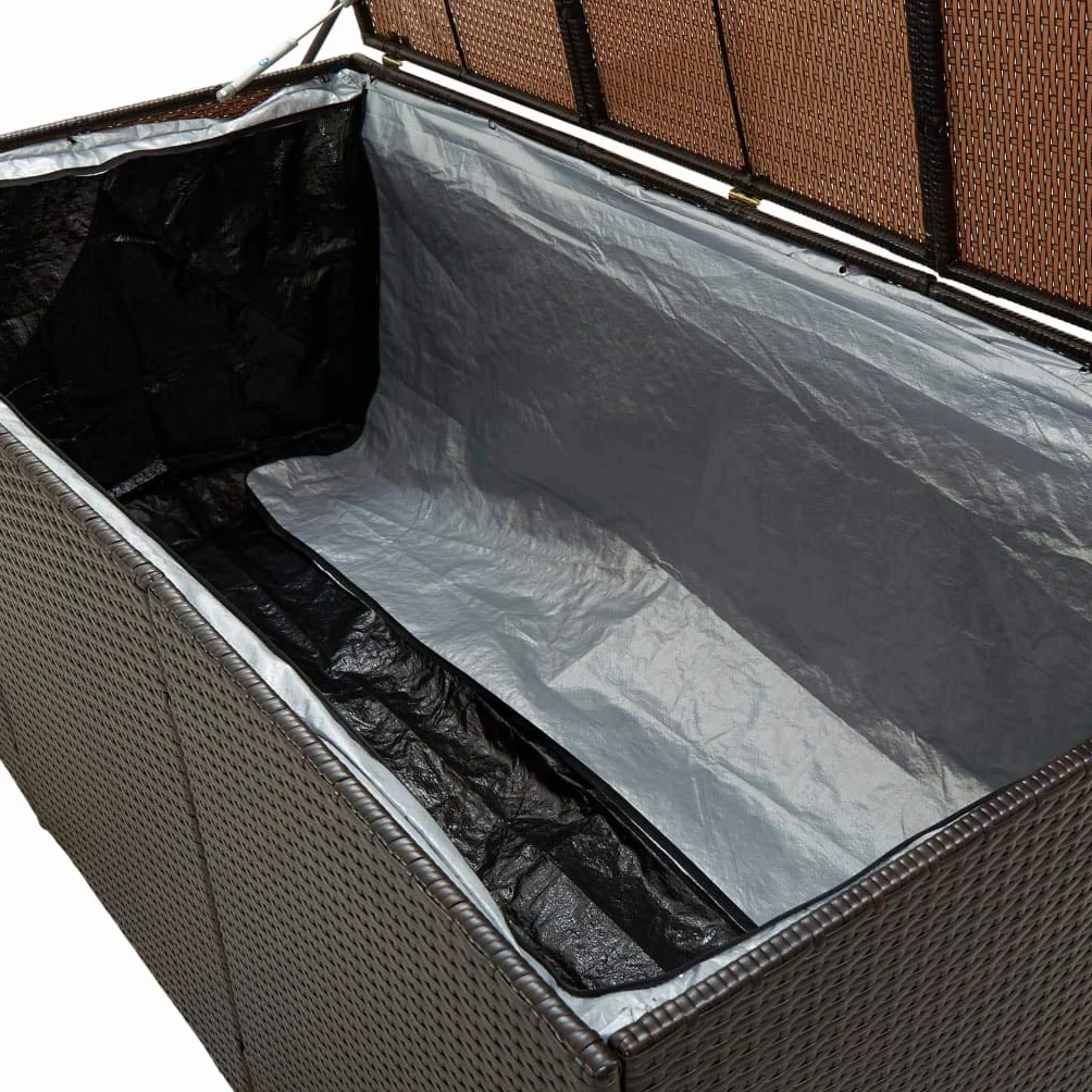 Skrzynia Ogrodowa Poly Rattan 100x50x50 cm Odporna na Pogodę z Wkładką PE