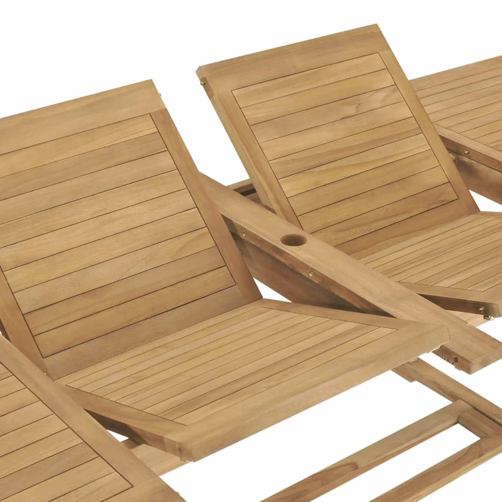 vidaXL Rozkładany stół ogrodowy lite drewno tekowe 180-280x100x75 cm