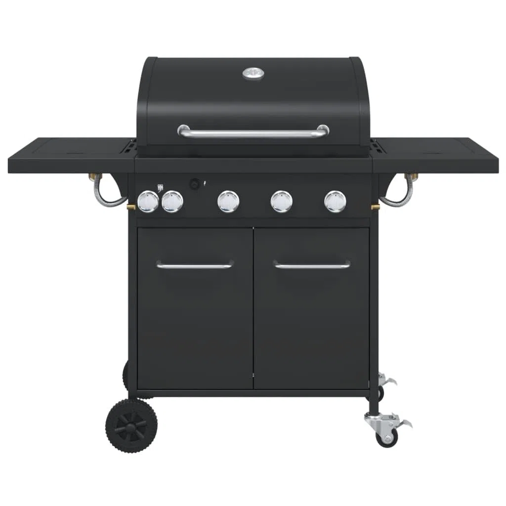 Meble Select grill gazowy z 5 palnikami czarna stal malowana proszkowo