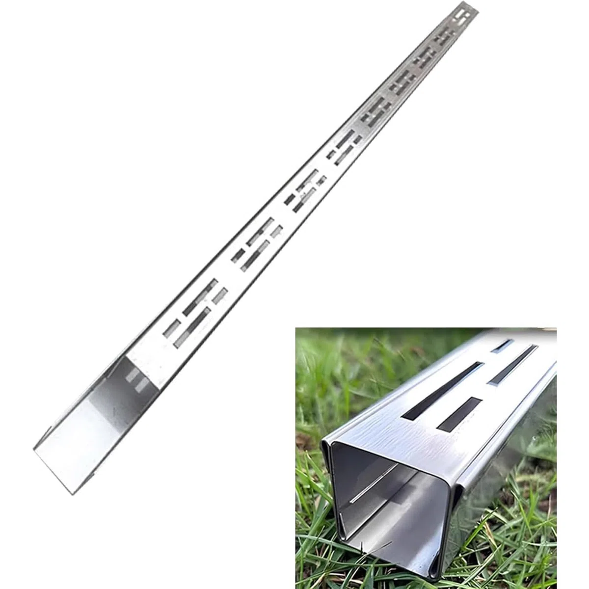 Premium 304 liniowy odpływ prysznicowy ze stali nierdzewnej – wytrzymały odpływ do podjazdu, garażu, basenu – konfigurowalna osłona odpływowa (100 cm dł. x 20 cm szer. x 5 cm wys.)