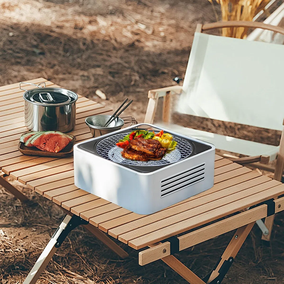 Grille Węglowe Kompaktowy Grill Ogrodowy Przenośna Kuchenka BBQ | Mobilny Grill Barbecue na Węgiel Do Ogrodu Kempingu Plaży Domu Pikniku Podróży I Gotowania Wewnątrz I Na