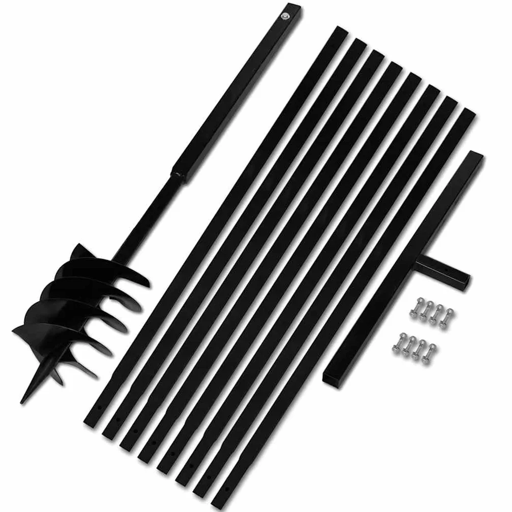 vidaXL Świder glebowy z uchwytem i rurą przedłużającą 9 m 180 mm, stal