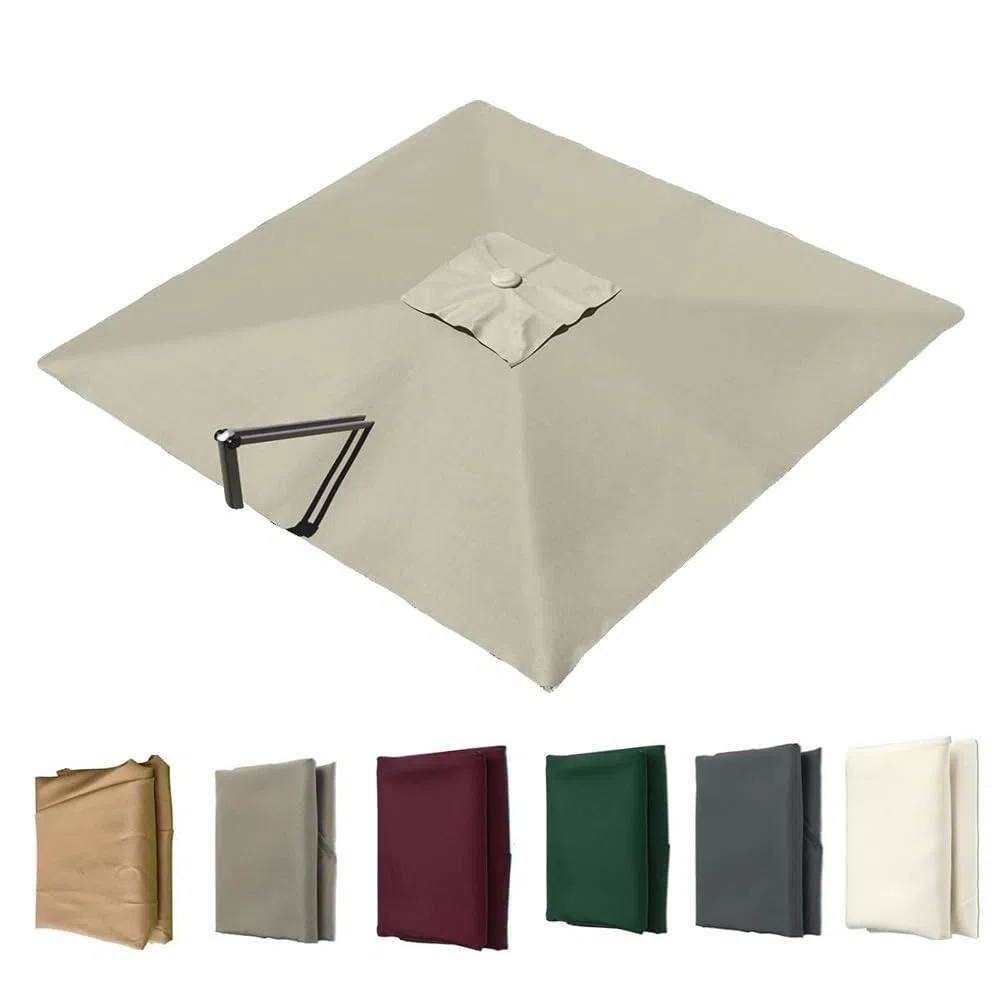 Jasnoszary zapasowy baldachim na 300 cm parasol tarasowy, prostokątny parasol targowy, pokrywa górna, 2,5 x 2,5 m, osłona przeciwsłoneczna na taras i balkon