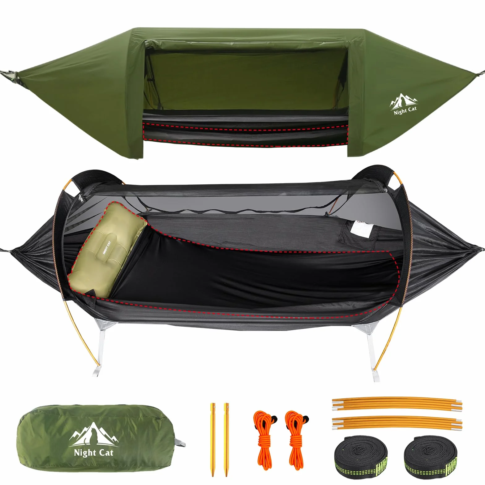 Namiot Hamakowy z Moskitierą Wodoodporny dla 1 Osoby Camping