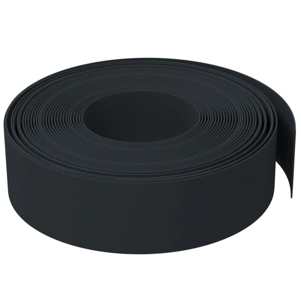 Krawędzie trawnika, 5 szt., czarne, 10 m x 15 cm, z polietylenu, obramowanie grządki, krawędź trawnika, krawędź koszenia, krawędź ogrodowa, krawężnik palisada do podwyższonych rabatek