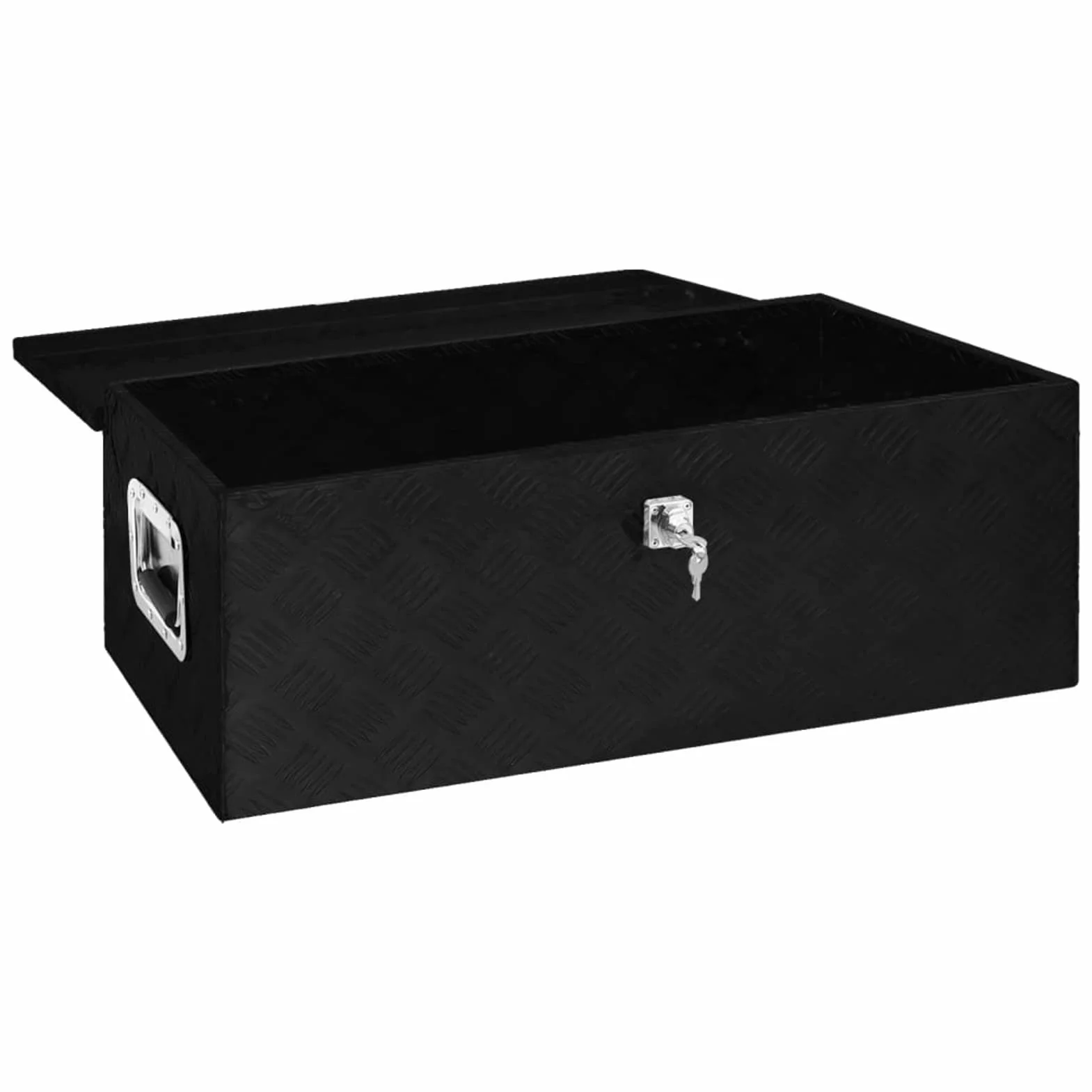 Homgoday Domowe czarne pudełko do przechowywania 80 x 39 x 30 cm Aluminiowe skrzynie i kufry zewnętrzne, pojemnik na narzędzia ogrodowe, stojak na narzędzia ogrodowe, pufa zewnętrzna, skrzynia