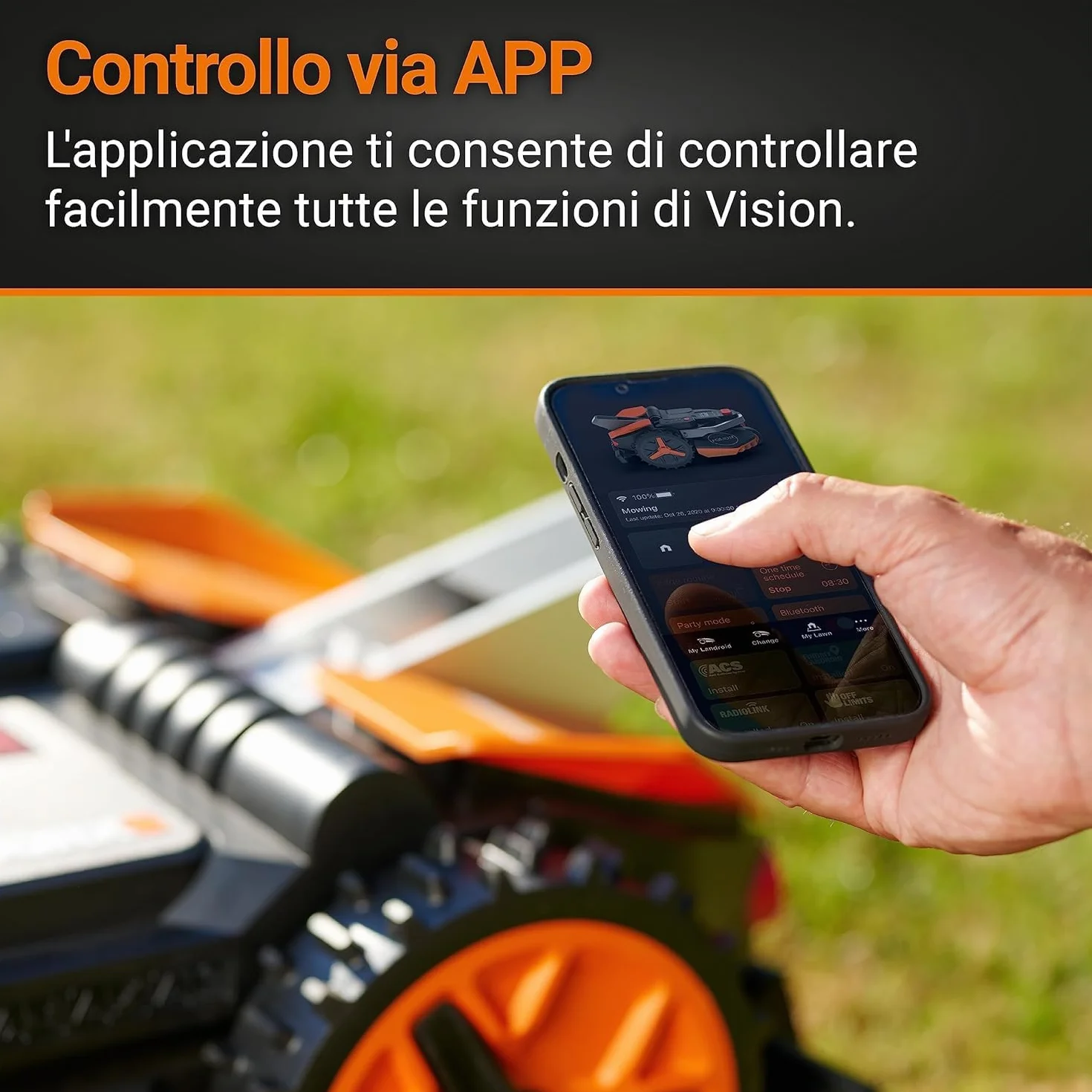 WORX WR169E Robot Landroid Classic kosiarka do trawy z ogranicznikiem przewodowym do ogrodów do 300 m² - nawigacja AIA, sterowanie aplikacją, Wi-Fi, Bluetooth - cięcie na krawędzi, szerokość cięcia 16