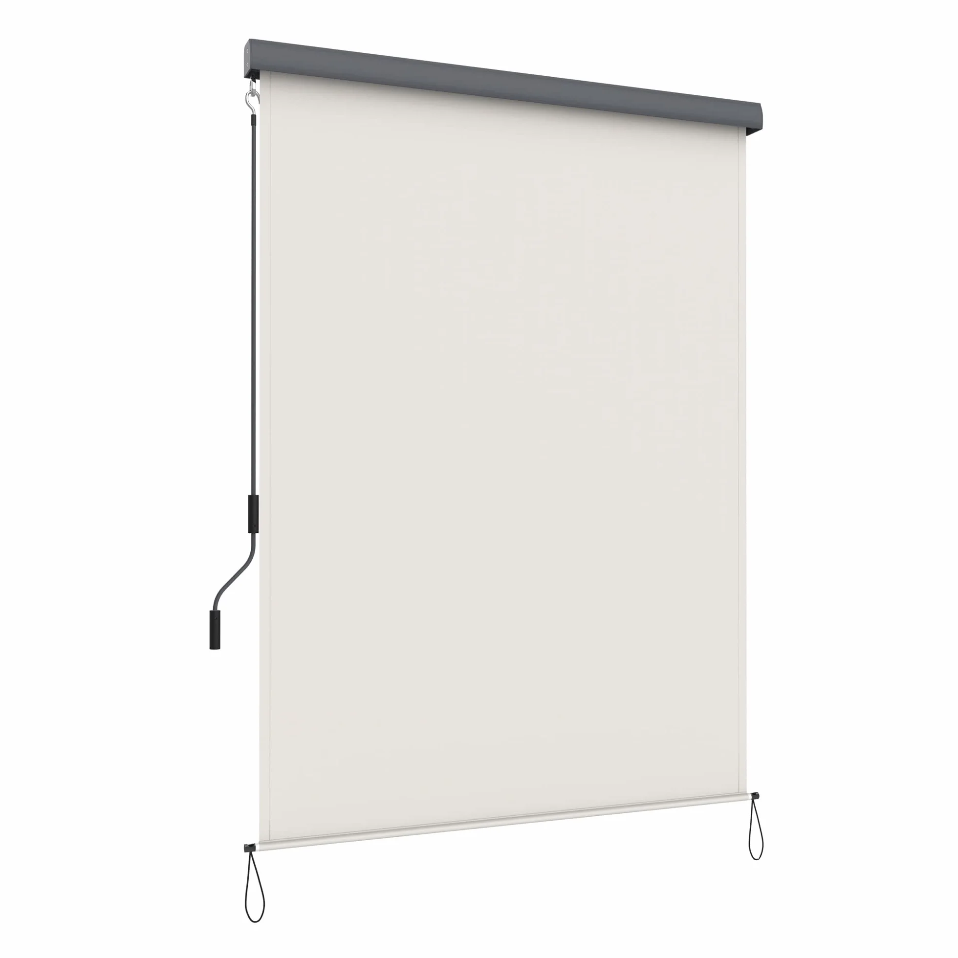 SONGMICS 1,4 x 2,5 m (szer. x dł.) markiza pionowa na balkon, taras, z szarą kasetą, pionowa markiza do użytku na zewnątrz, markiza chroniąca przed wiatrem, słońcem i spojrzeniami, beżowa GSA145BE