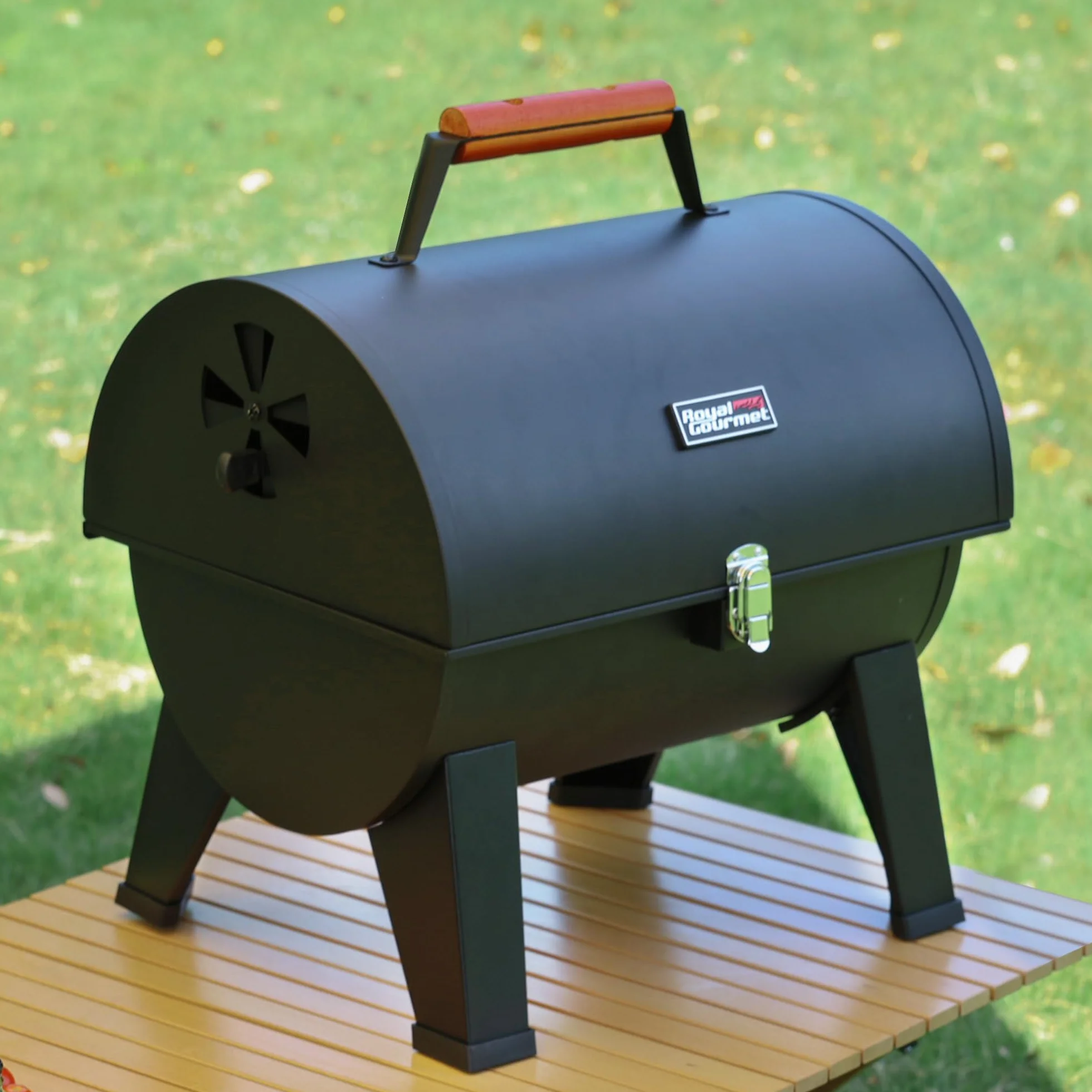Royal Gourmet Przenośny grill na węgiel drzewny, składany, czarny