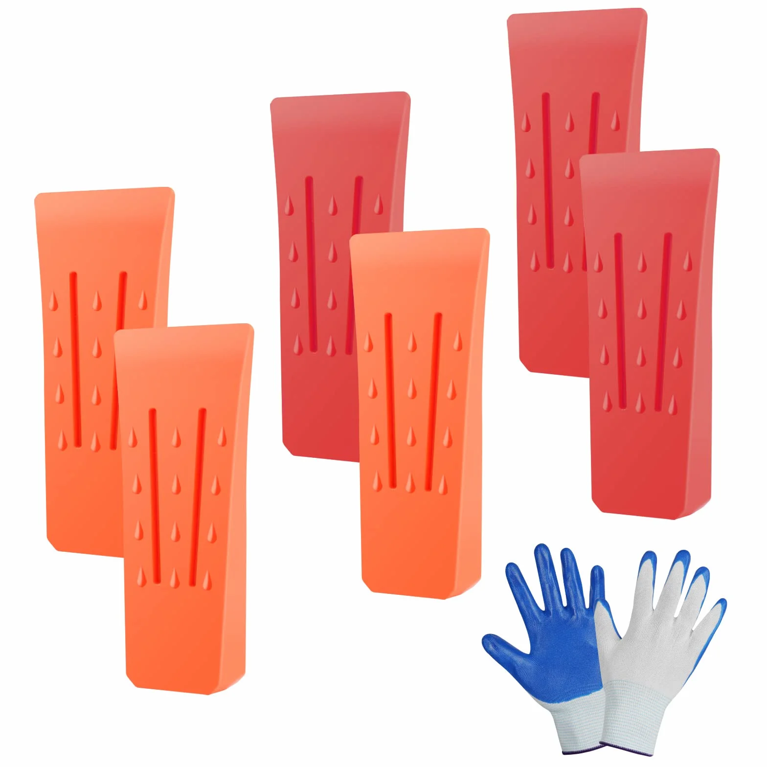 Flintronic Plastikowy klin, 6 sztuk ABS Plastikowy klin drzewny z rękawiczkami, drwal akcesoria narzędzia do cięcia drzew, drewno zestaw klinów do piły łańcuchowej.