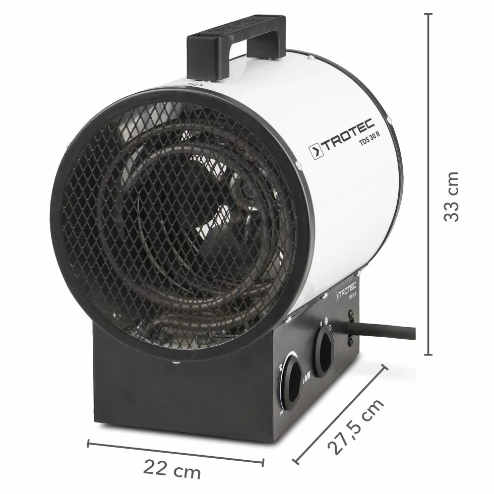 TROTEC Grzejnik budowlany TDS 30 R 2,5 kW 5 kW Nagrzewnica elektryczna 580 m³/h